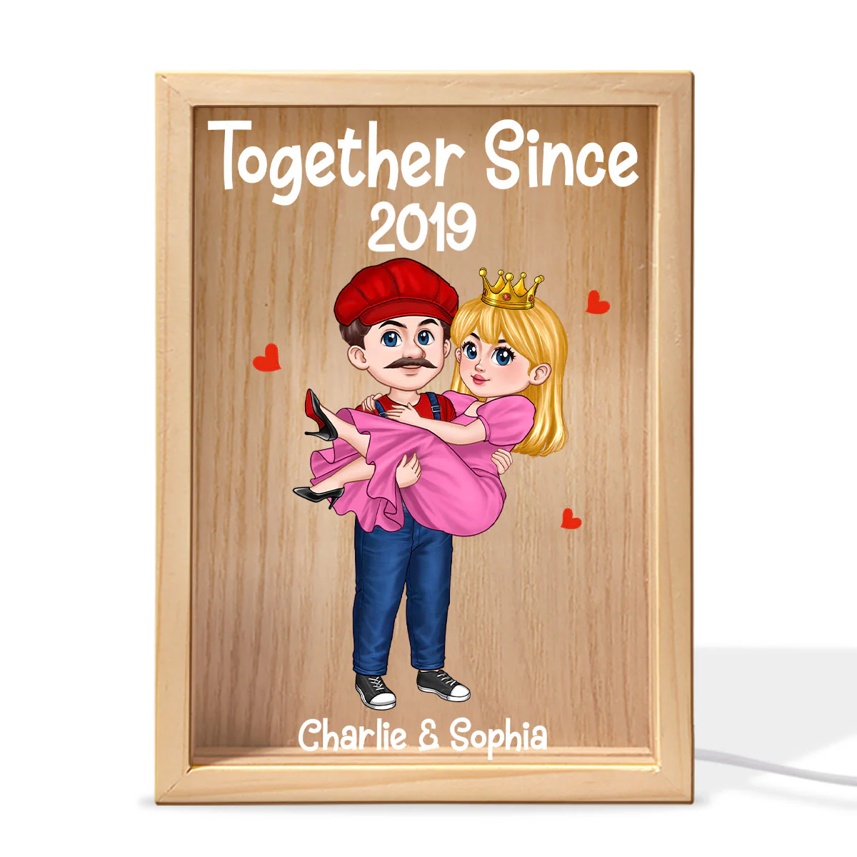 Cute Cartoon Couple Together Since Personalized Frame Light Box - Image 2