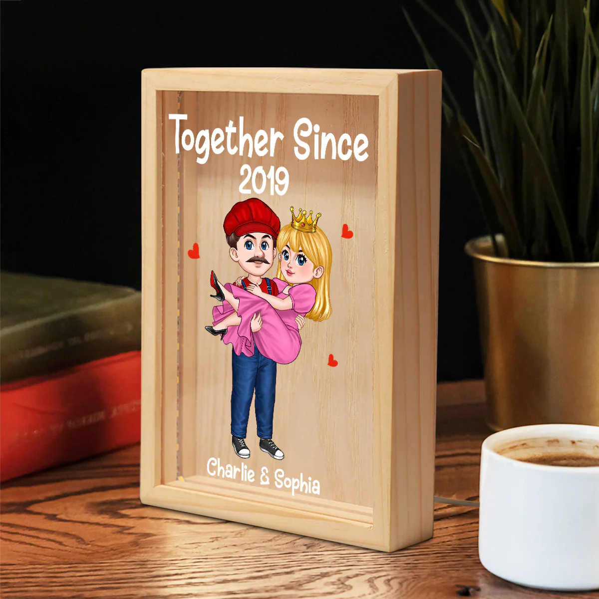 Cute Cartoon Couple Together Since Personalized Frame Light Box - Image 6