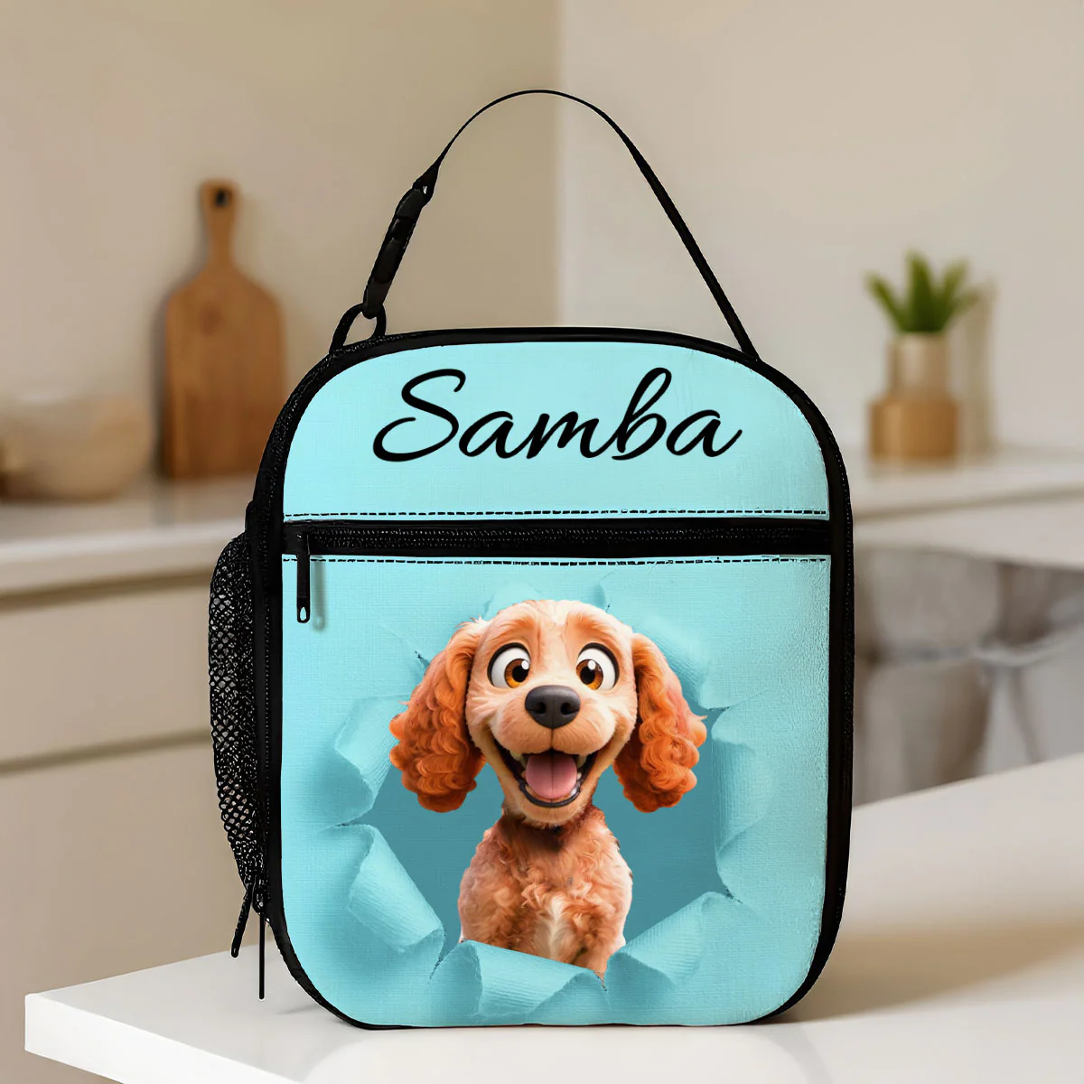 Cute Cartoon Dog Custom Name Personalized Insulated Kid Lunch Bag, Back to School Lunch Bag for Kids - Image 8