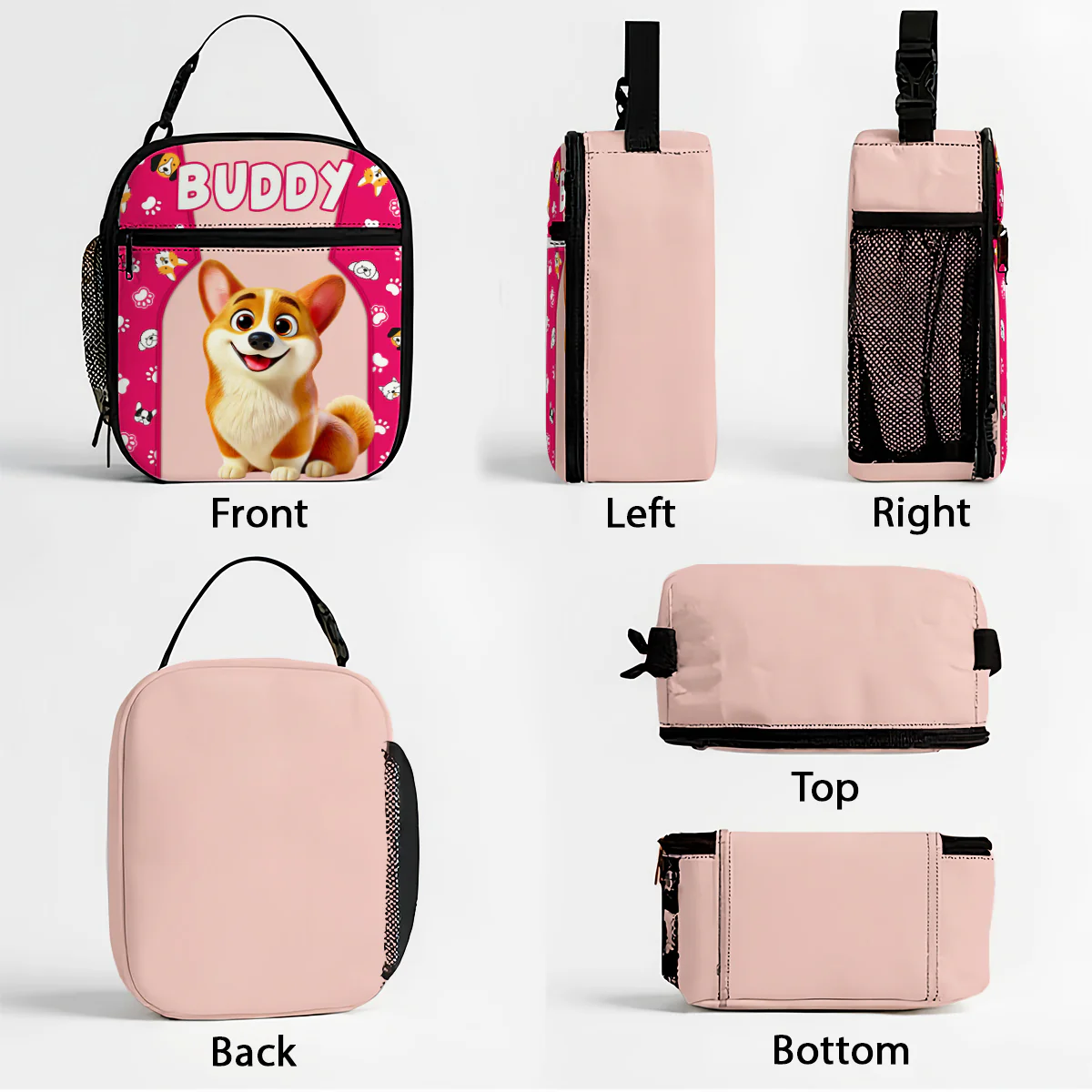 Cute Cartoon Dogs Cats Personalized Insulated Lunch Bag for Kids, Back to School Gift for Kids - Image 10