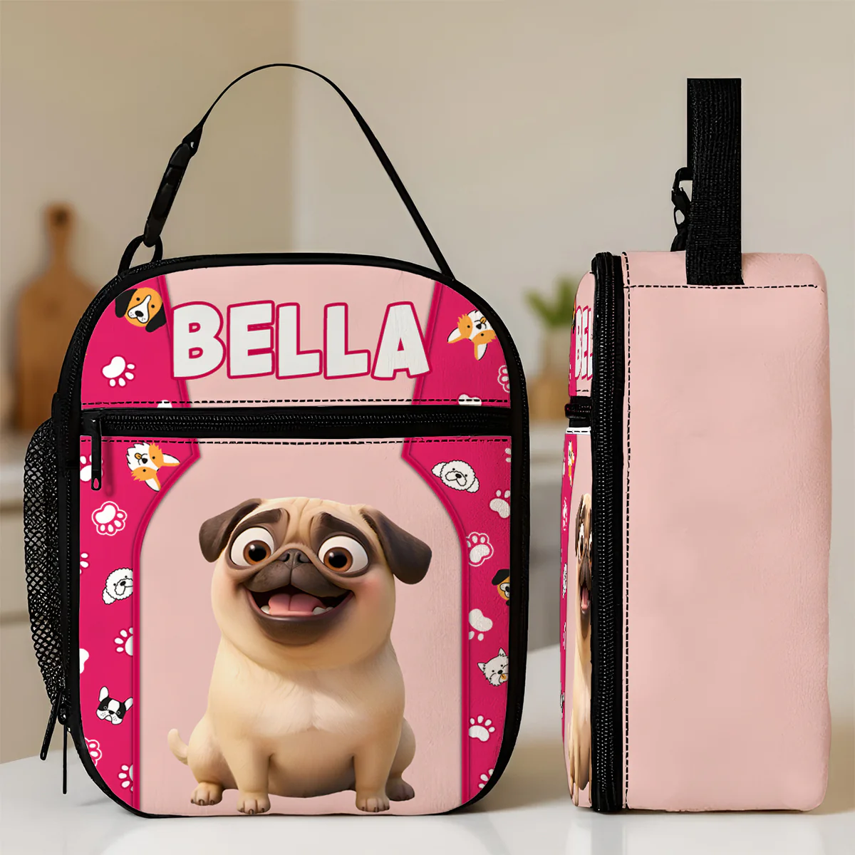 Cute Cartoon Dogs Cats Personalized Insulated Lunch Bag for Kids, Back to School Gift for Kids - Image 6