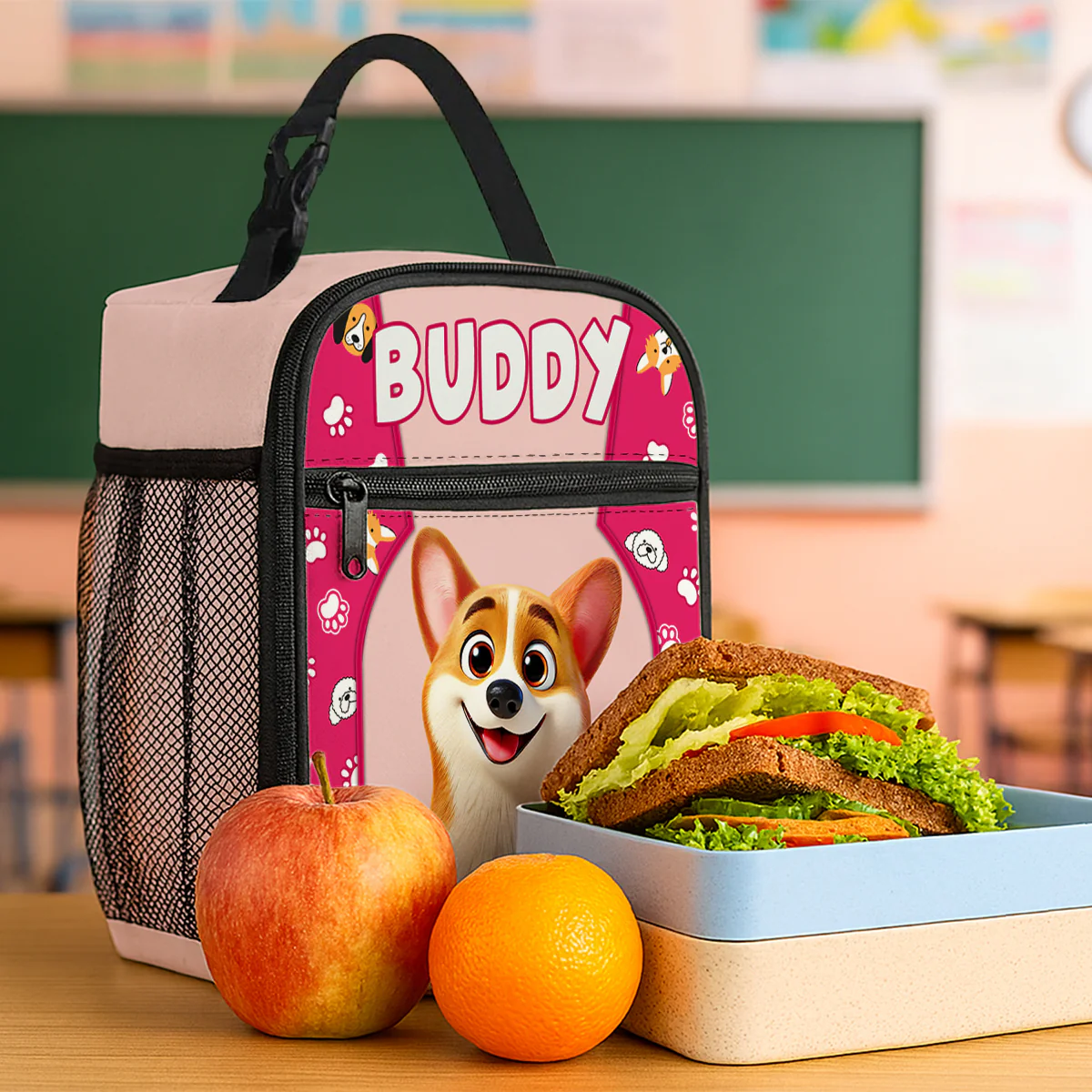 Cute Cartoon Dogs Cats Personalized Insulated Lunch Bag for Kids, Back to School Gift for Kids - Image 8