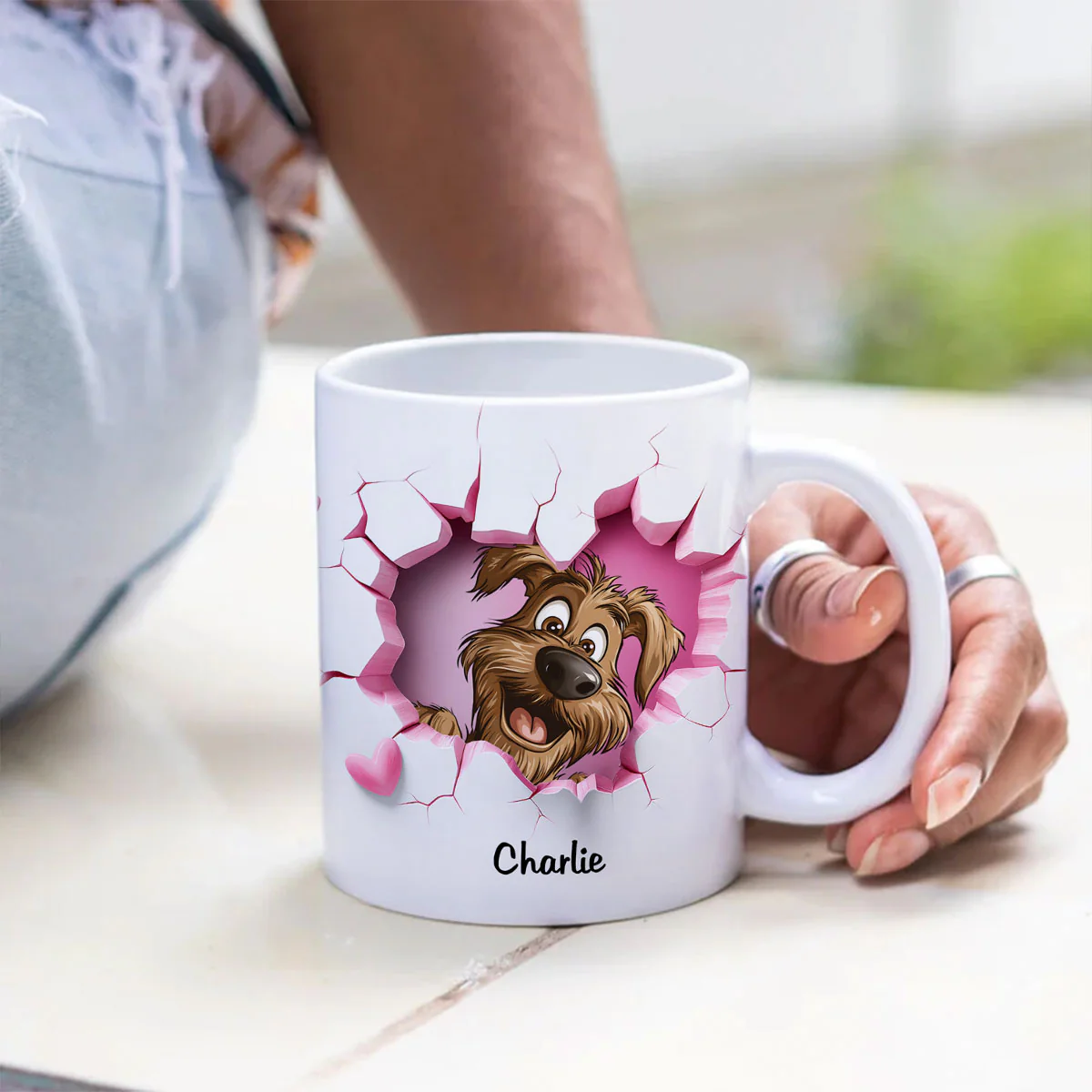 Cute Cartoon Peeking Dog Personalized 3D Effect Mug, Gift for Dog Mom, Dog Dad - Image 6
