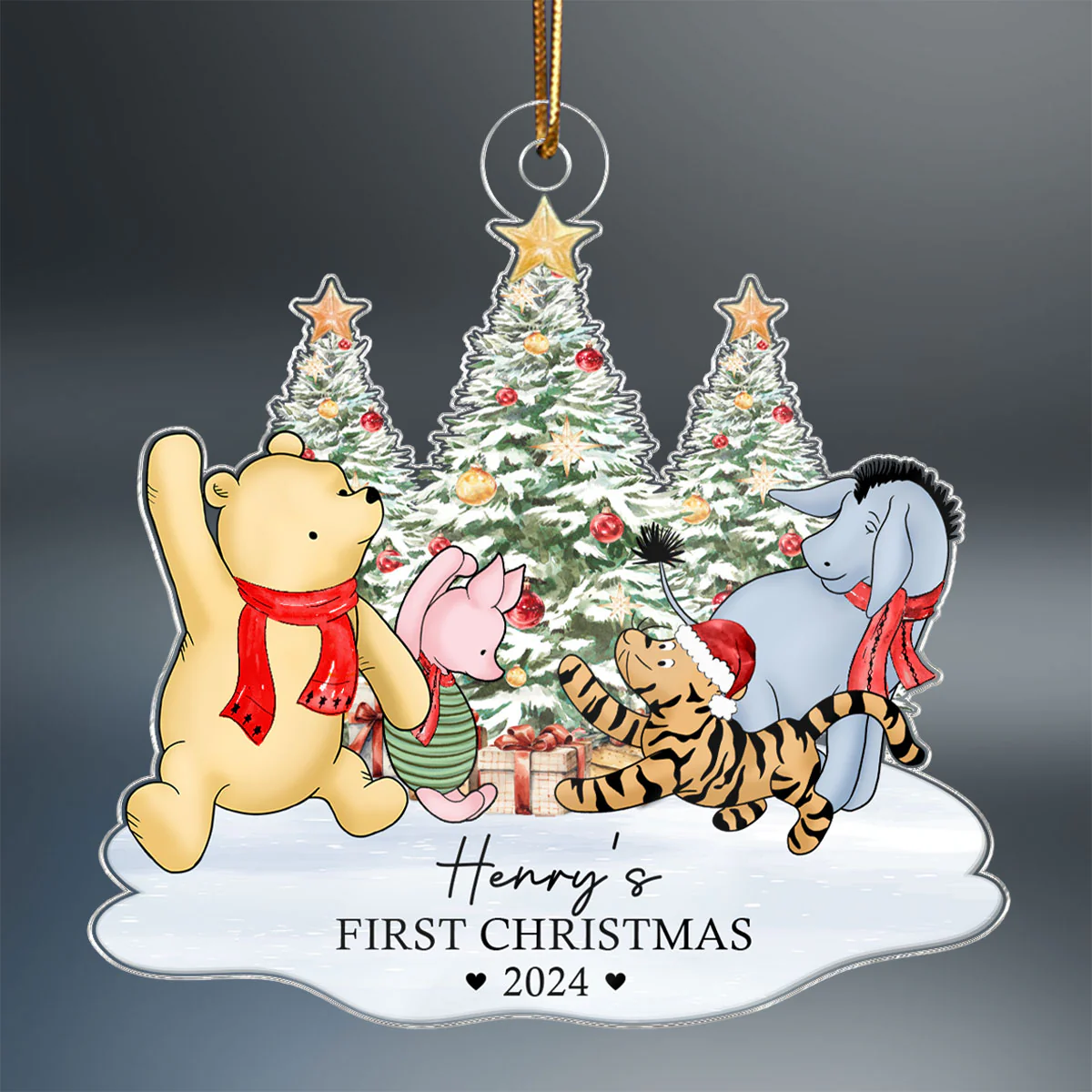 Cute Characters Baby's First Christmas Personalized Acrylic Ornament, Christmas Gift For Newborns, New Parents - Image 2