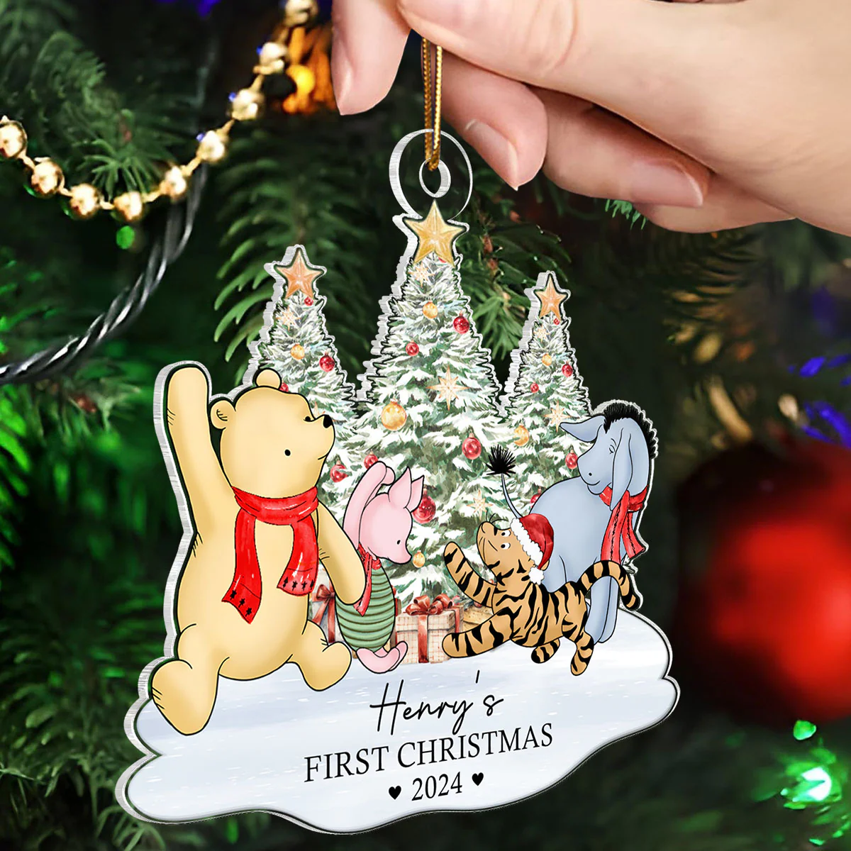Cute Characters Baby's First Christmas Personalized Acrylic Ornament, Christmas Gift For Newborns, New Parents - Image 4