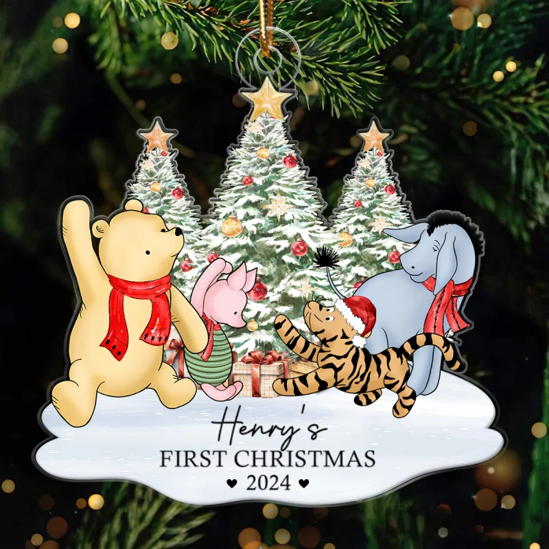 Cute Characters Baby's First Christmas Personalized Acrylic Ornament, Christmas Gift For Newborns, New Parents - Image 7