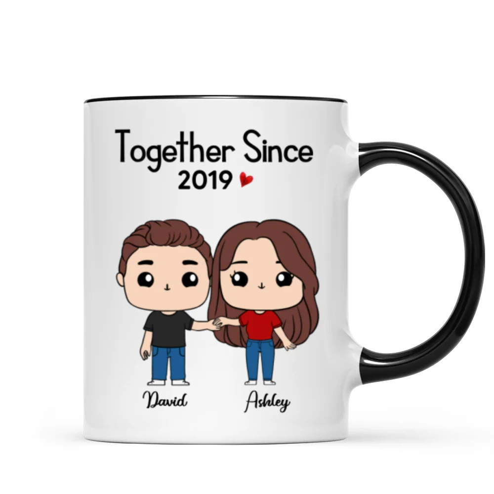 Cute Chibi Couple Together Gift For Him For Her Personalized Mug - Image 5