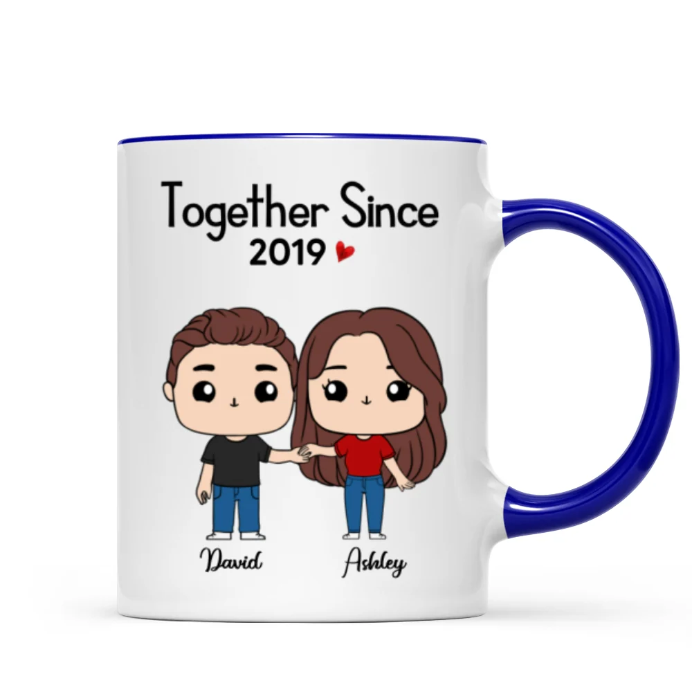 Cute Chibi Couple Together Gift For Him For Her Personalized Mug - Image 6