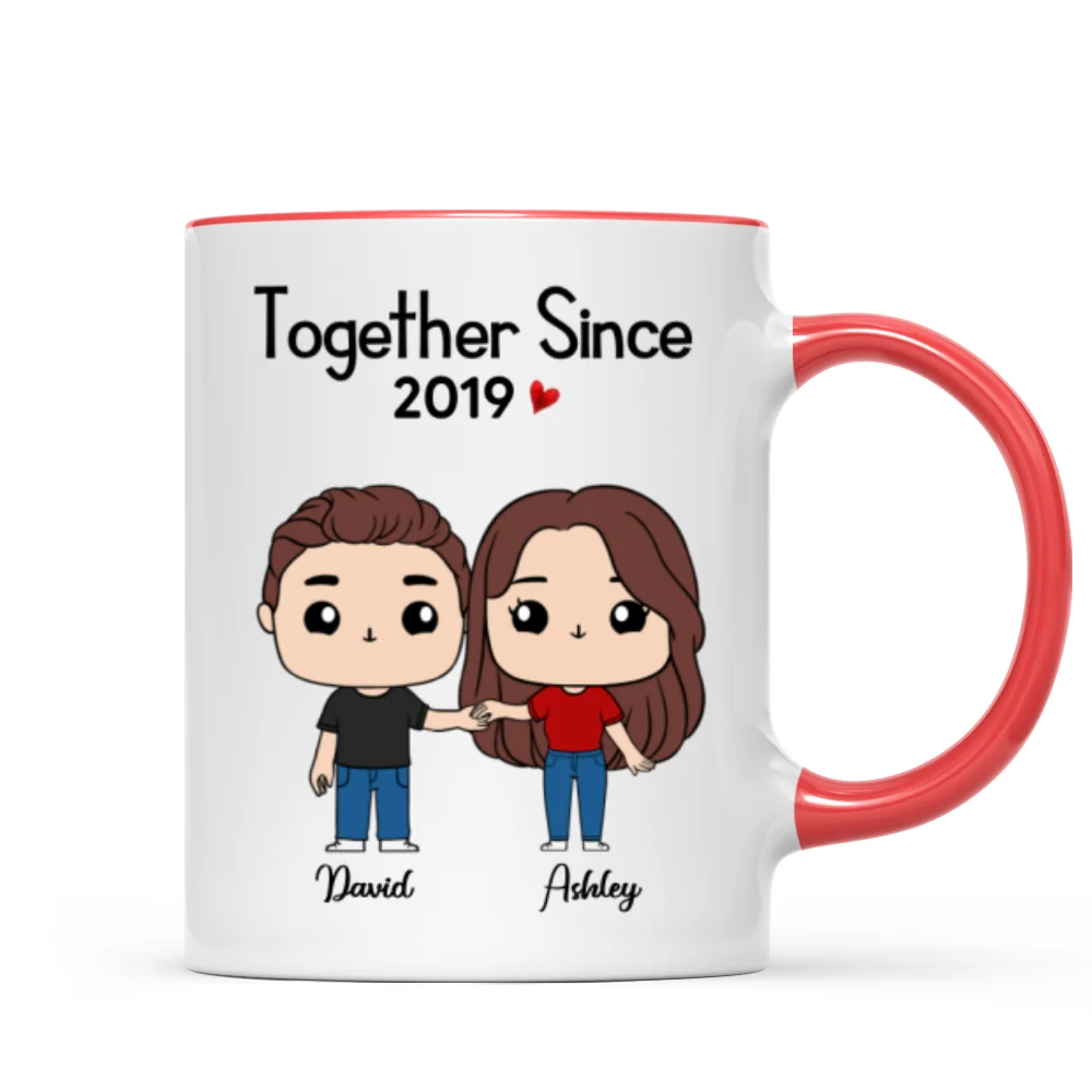 Cute Chibi Couple Together Gift For Him For Her Personalized Mug - Image 7