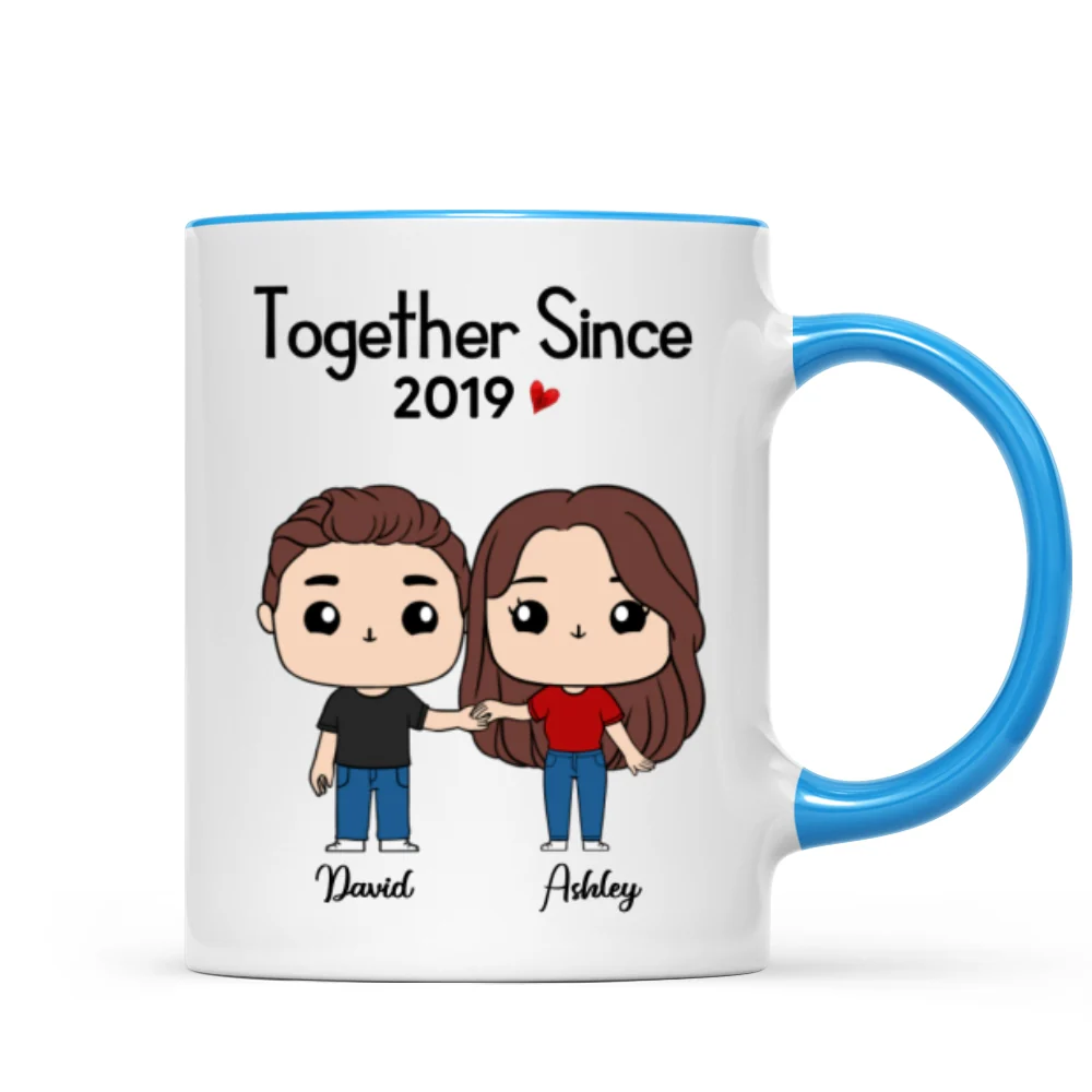 Cute Chibi Couple Together Gift For Him For Her Personalized Mug - Image 8
