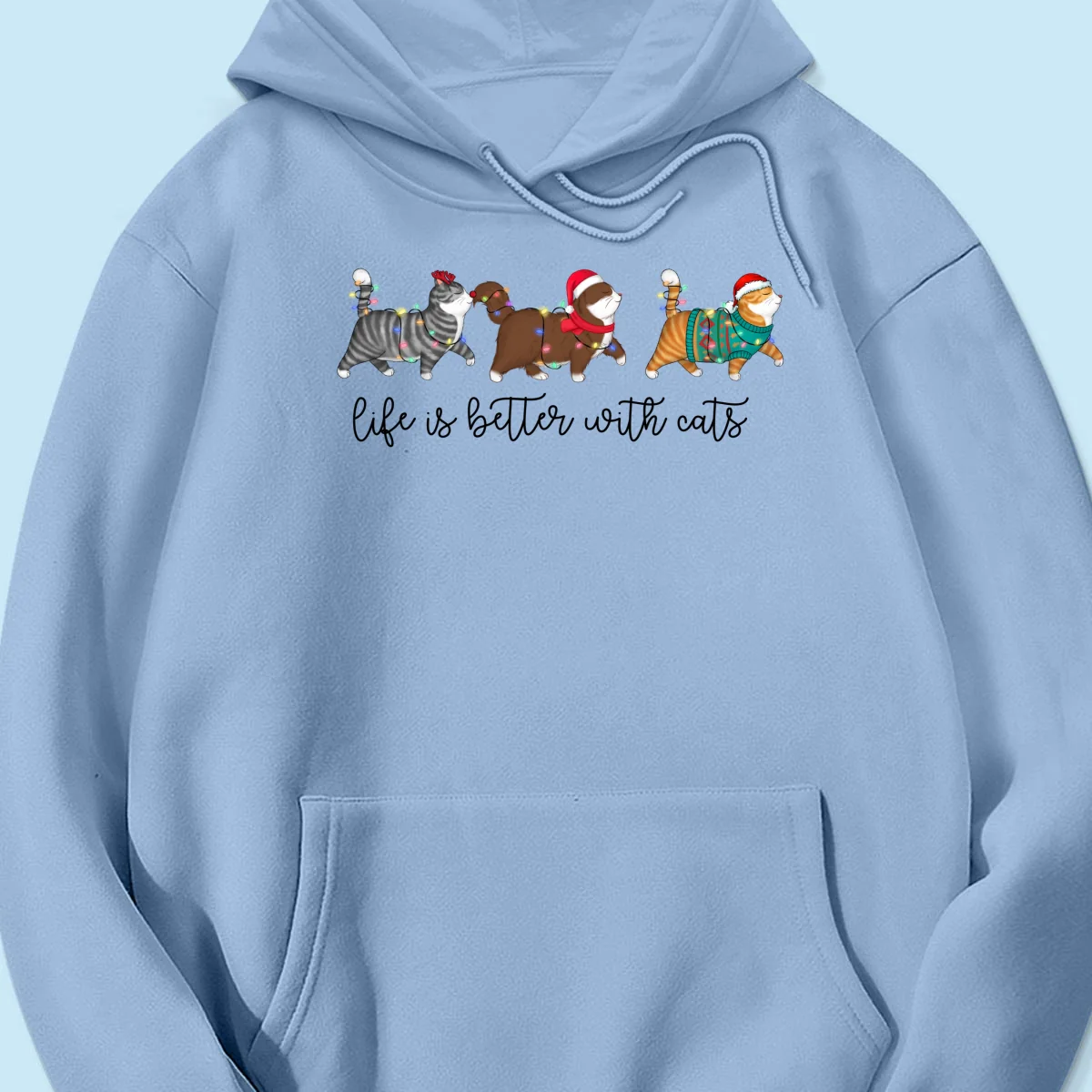 Cute Christmas Walking Cats Personalized Shirt - Image 18