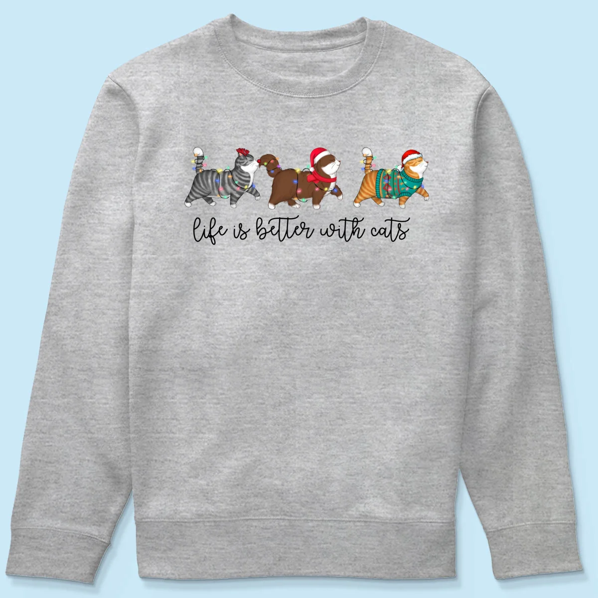 Cute Christmas Walking Cats Personalized Shirt - Image 20