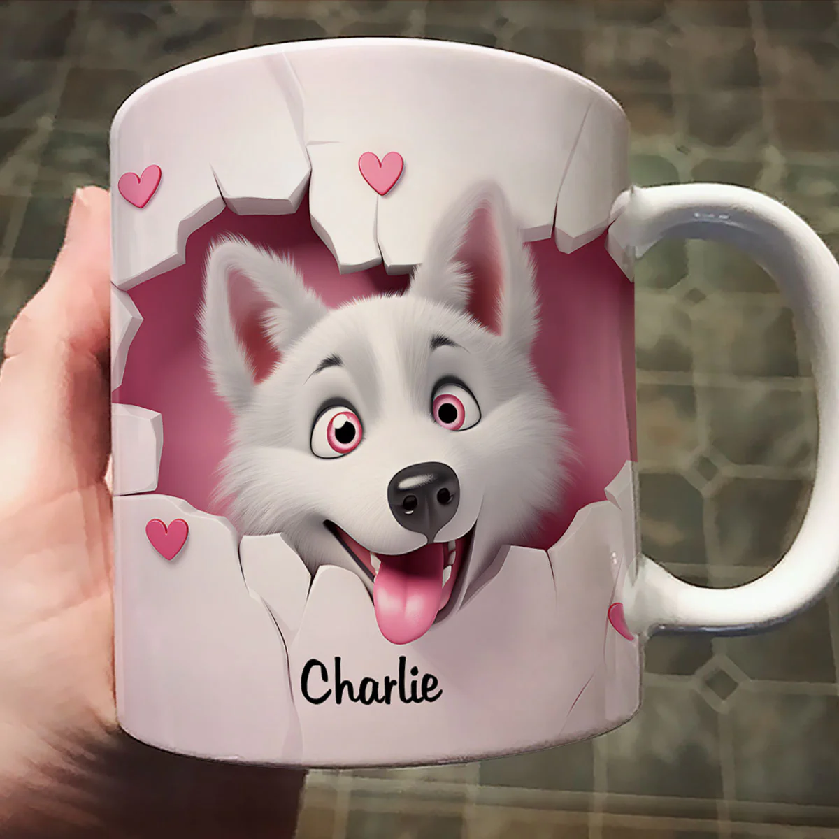 Cute Dog 3D Effect Personalized Mug, Mother's Day, Birthday Gift for Dog Moms - Image 4