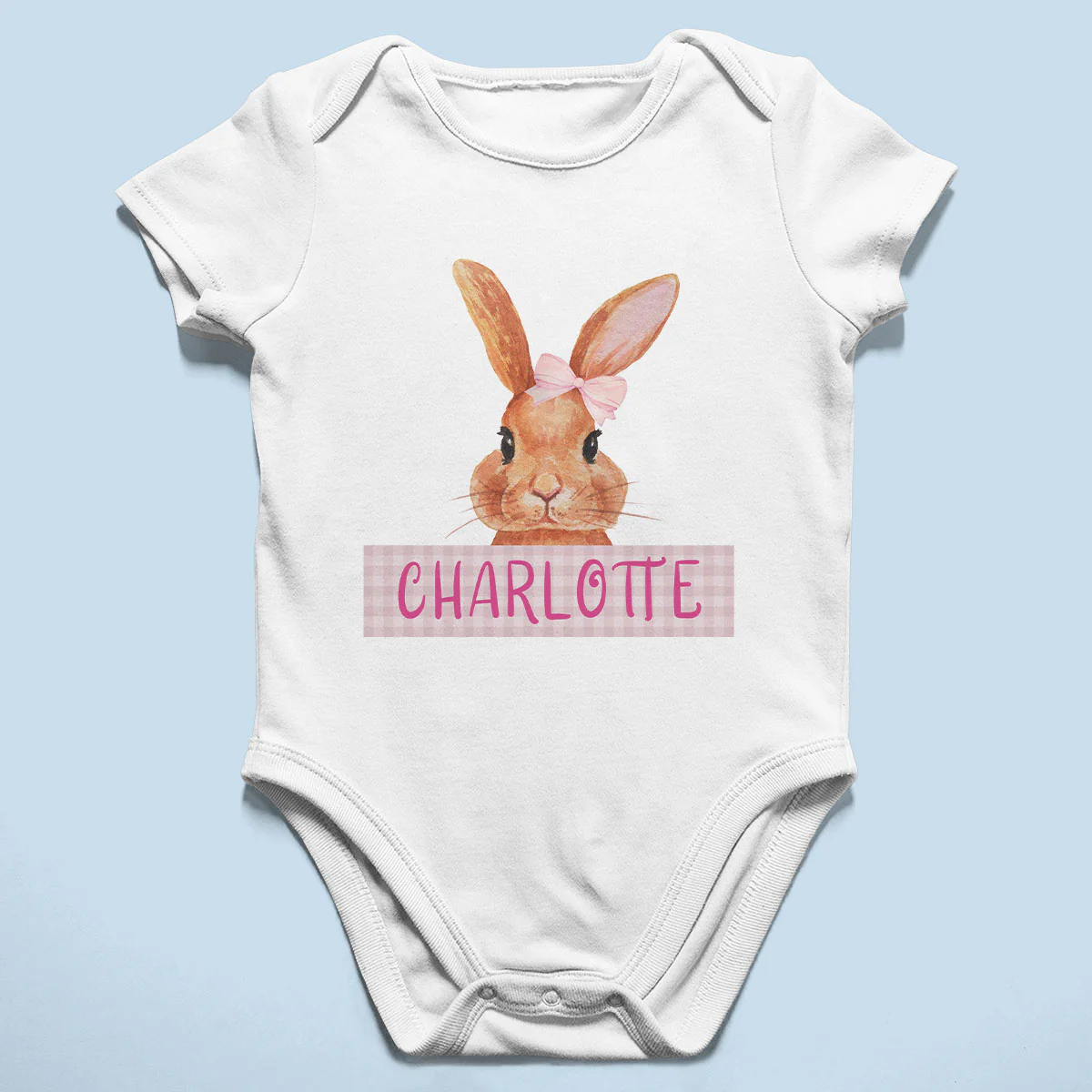 Cute Easter Bunny Custom Name Gift For Baby Personalized Baby Shirt Baby Onesie - Image 7