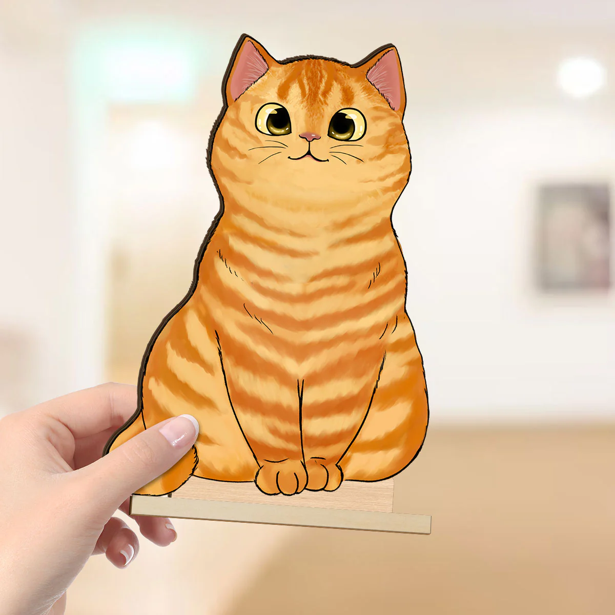 Cute Fluffy Cats Home Decor Gift For Cat Lover Personalized Standing Wooden Plaque - Image 4