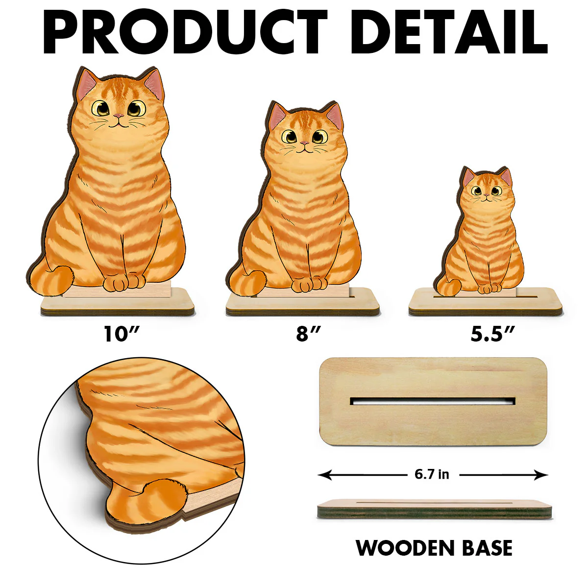 Cute Fluffy Cats Home Decor Gift For Cat Lover Personalized Standing Wooden Plaque - Image 6