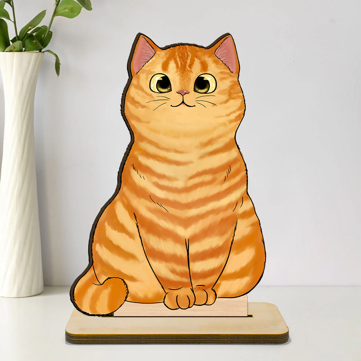 Cute Fluffy Cats Home Decor Gift For Cat Lover Personalized Standing Wooden Plaque - Image 9