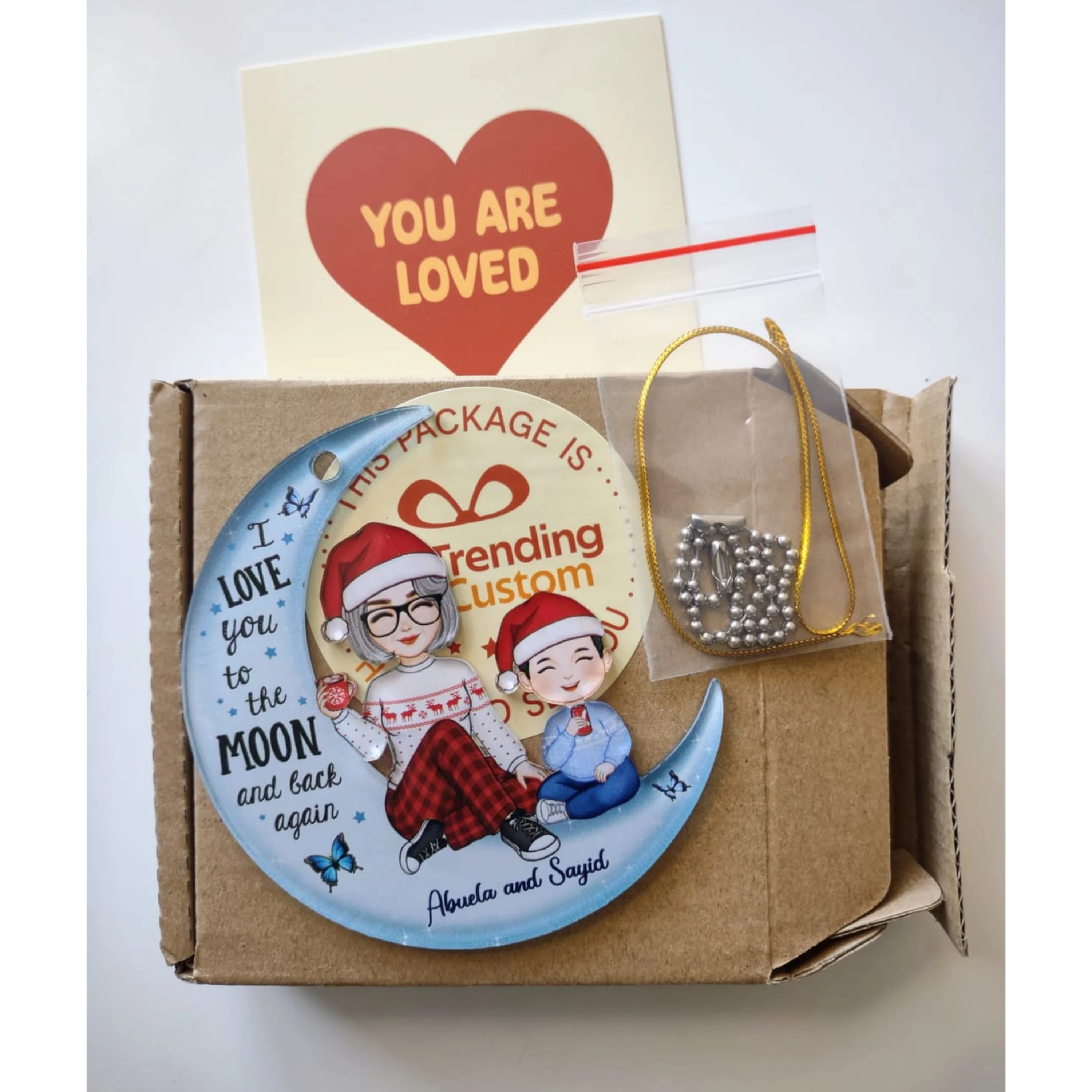 Cute Grandma & Grandkid On Moon Christmas Gift - Personalized Acrylic Ornament - Christmas Gift - Image 7