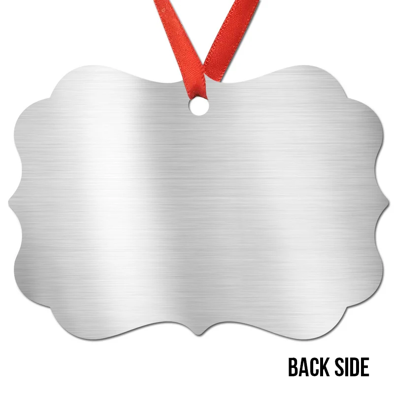 Cute Grandma Grandkids Sitting By Window Personalized Christmas Aluminum Ornament - Image 5