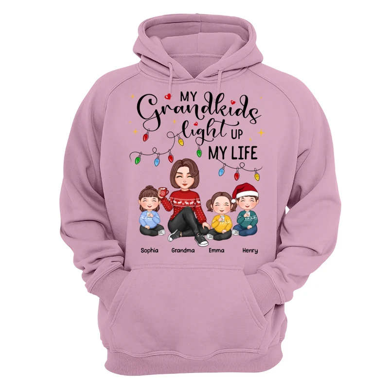 Cute Grandma My Grandkids Light Up My Life Christmas Personalized Shirt - Image 10