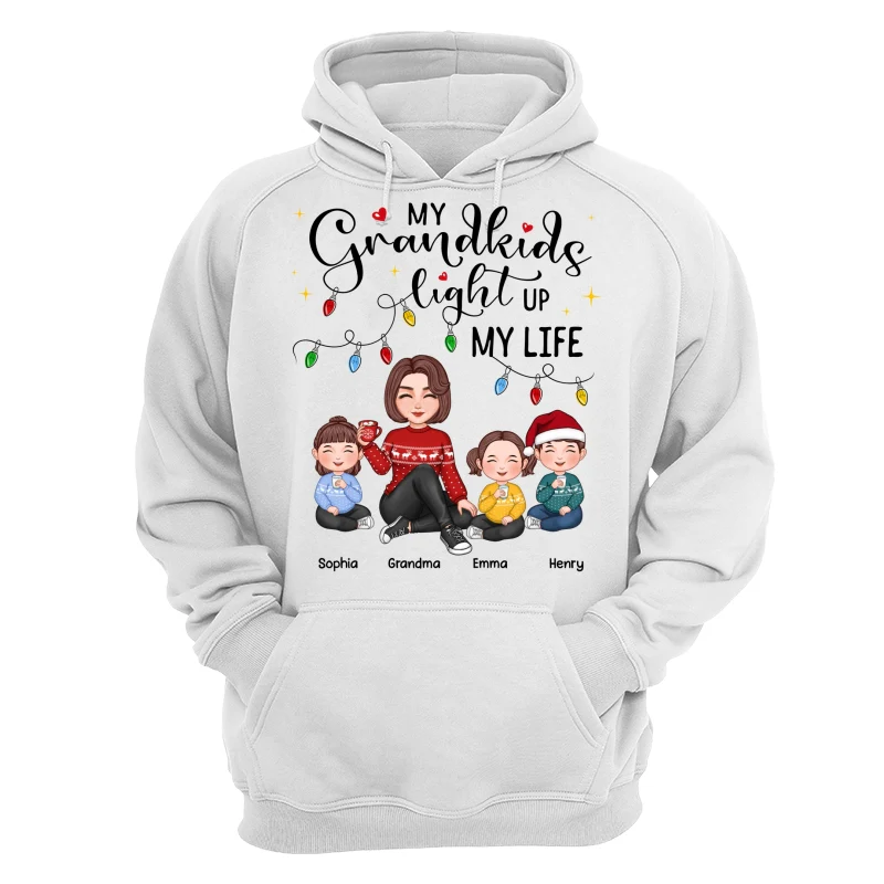 Cute Grandma My Grandkids Light Up My Life Christmas Personalized Shirt - Image 8