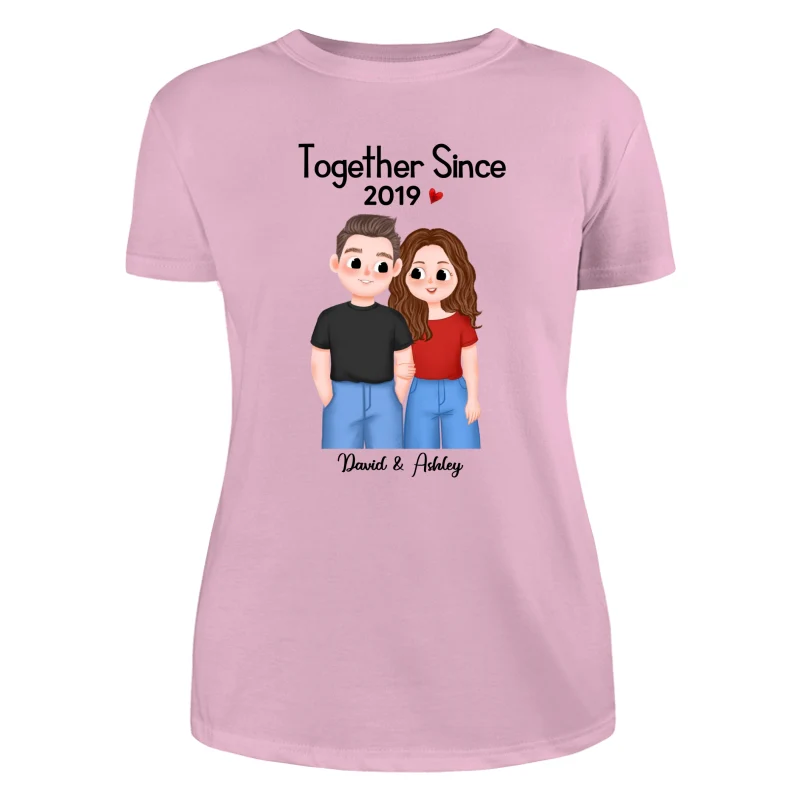 Cute Illustration Couple Together Since Gift For Him For Her Personalized Shirt - Image 11