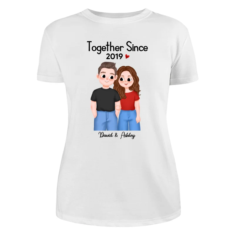 Cute Illustration Couple Together Since Gift For Him For Her Personalized Shirt - Image 9