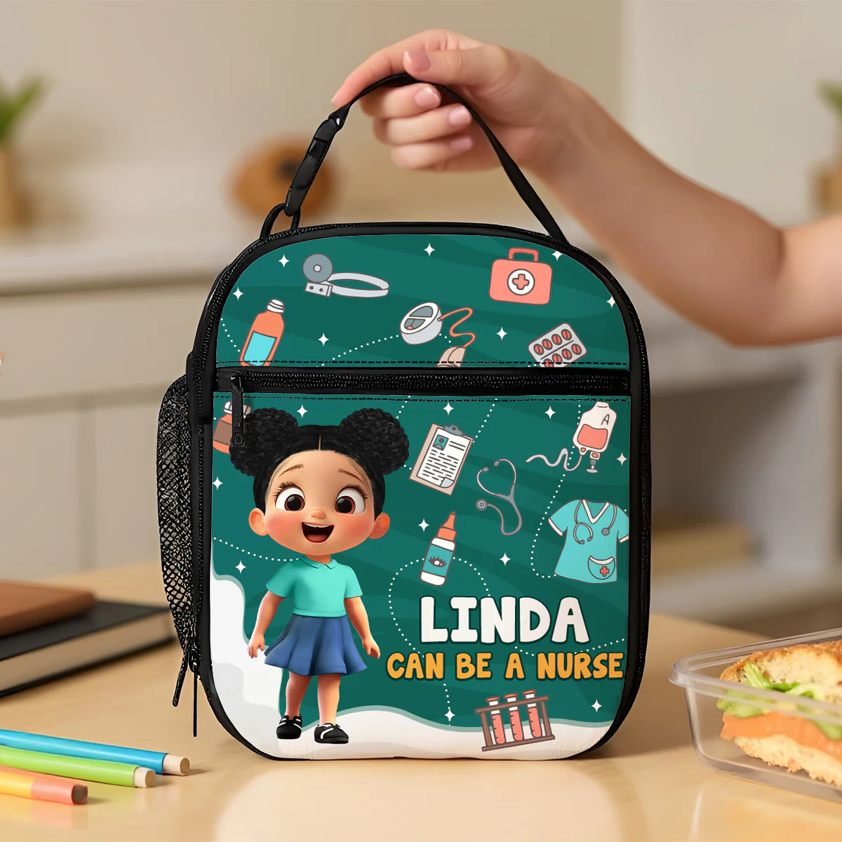 Cute Kid Can Be A Nurse, Astronaut, Firefighter, Teacher, Police,... Future Job Personalized Insulated Kid Lunch Bag, Back To School gift - Image 5