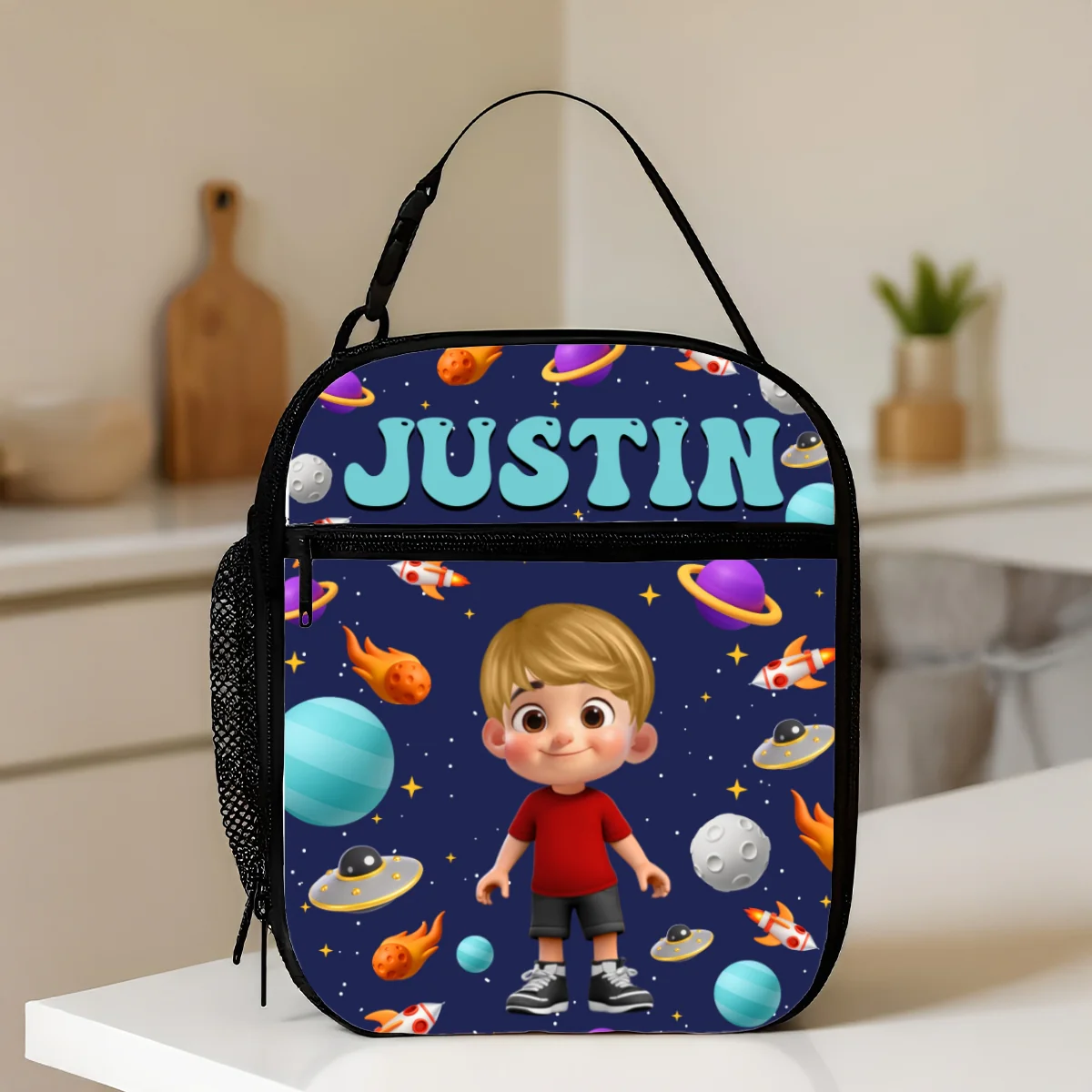 Cute Kid Dinosaurs Cars Astronaut Unicorn Mermaid Personalized Insulated Kid Lunch Bag, Back To School gift - Image 10