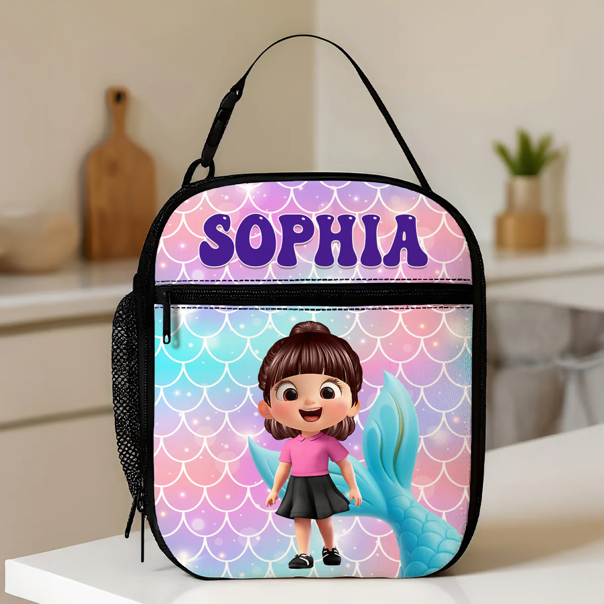 Cute Kid Dinosaurs Cars Astronaut Unicorn Mermaid Personalized Insulated Kid Lunch Bag, Back To School gift - Image 4
