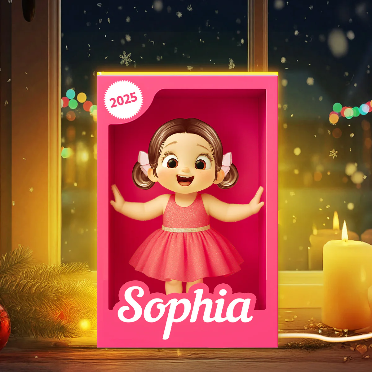 Cute Kid in Toy Box - Personalized Light Box - Christmas Gift for Kids, Grandkids