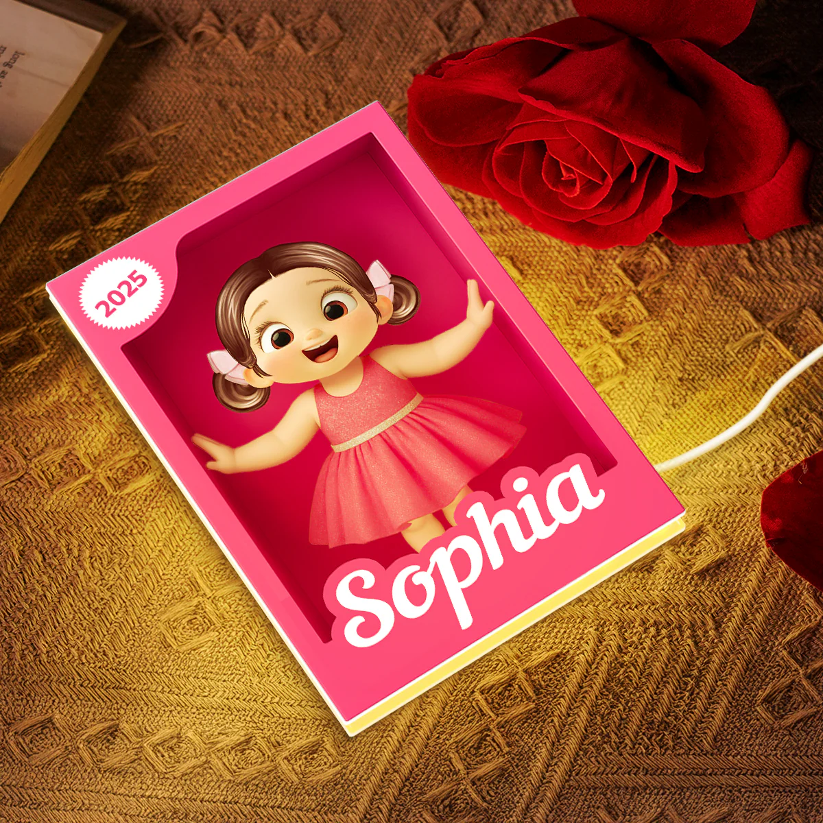 Cute Kid in Toy Box - Personalized Light Box - Christmas Gift for Kids, Grandkids - Image 2
