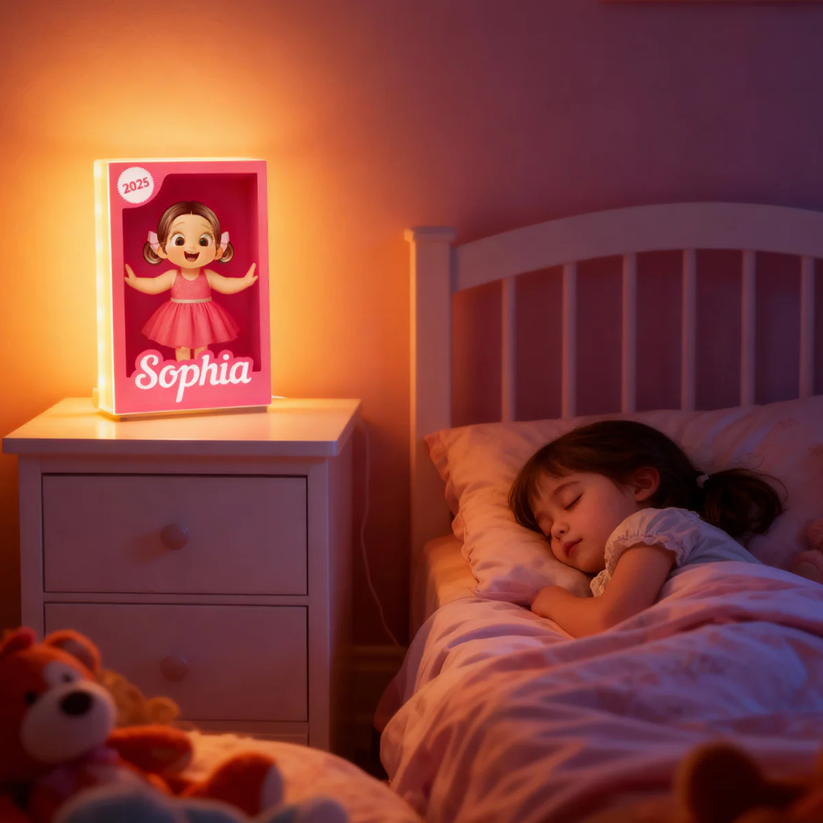 Cute Kid in Toy Box - Personalized Light Box - Christmas Gift for Kids, Grandkids - Image 3