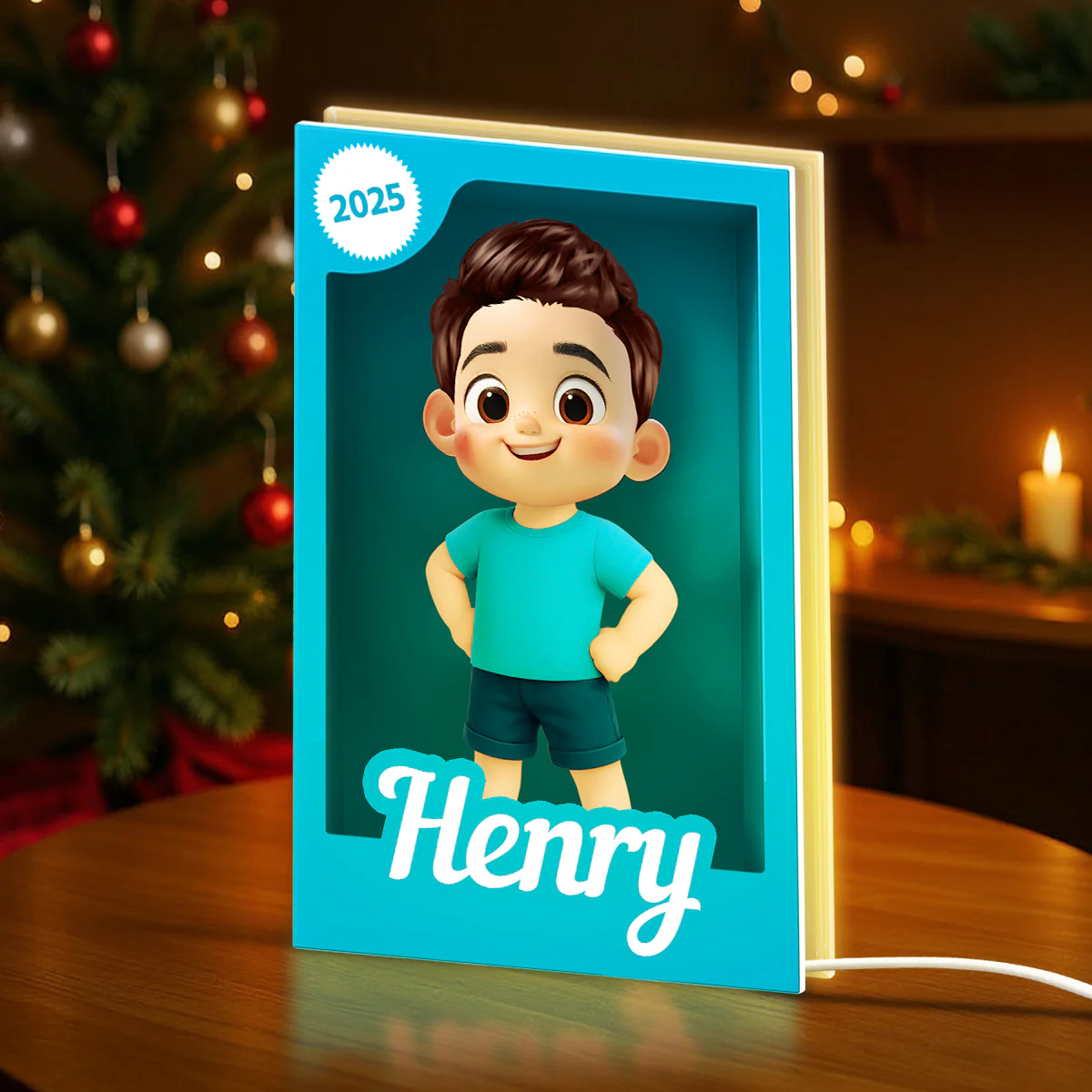 Cute Kid in Toy Box - Personalized Light Box - Christmas Gift for Kids, Grandkids - Image 5