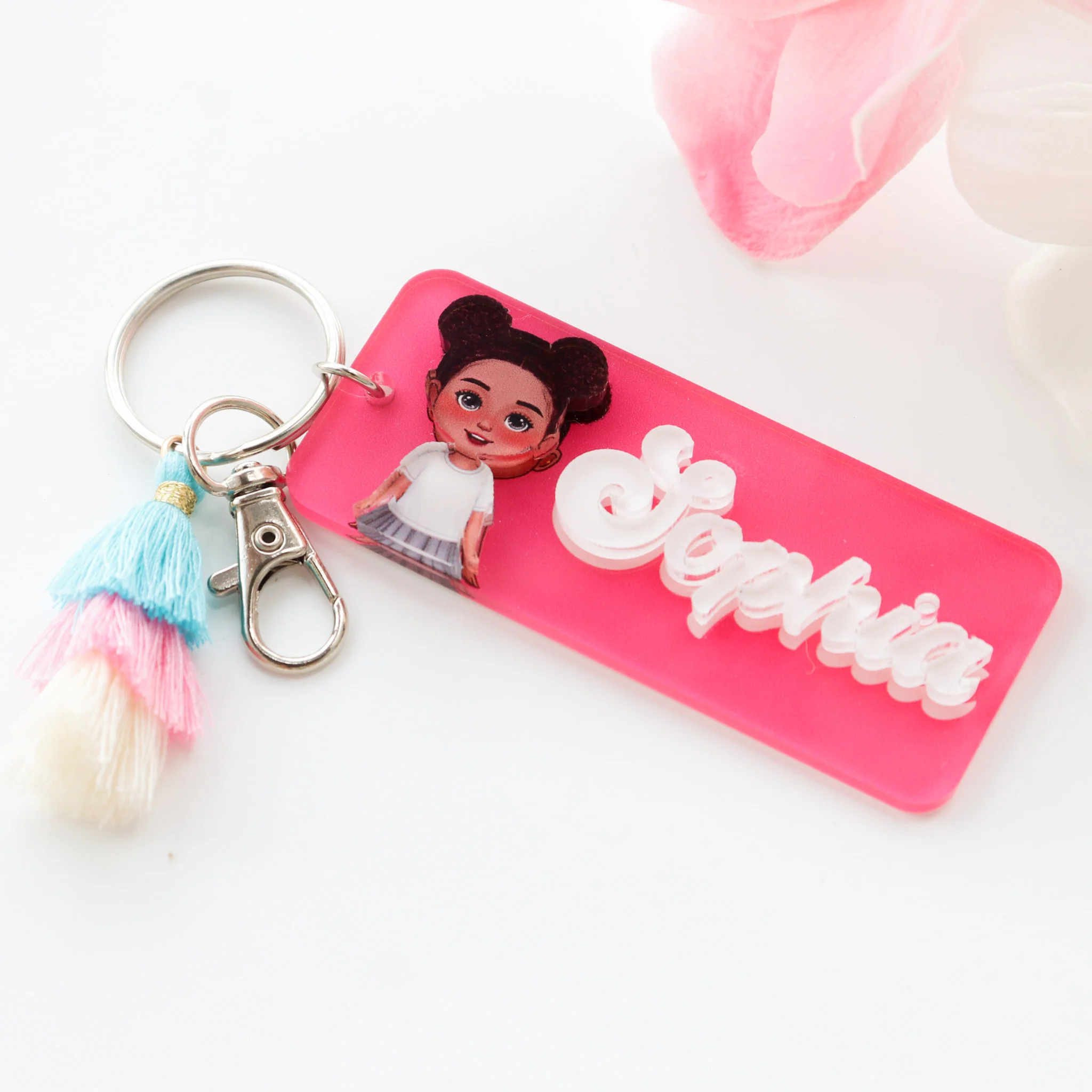 Cute Kid Personalized 2-Layer Acrylic Keychain, Name Tag, Back To School Gift - Image 6