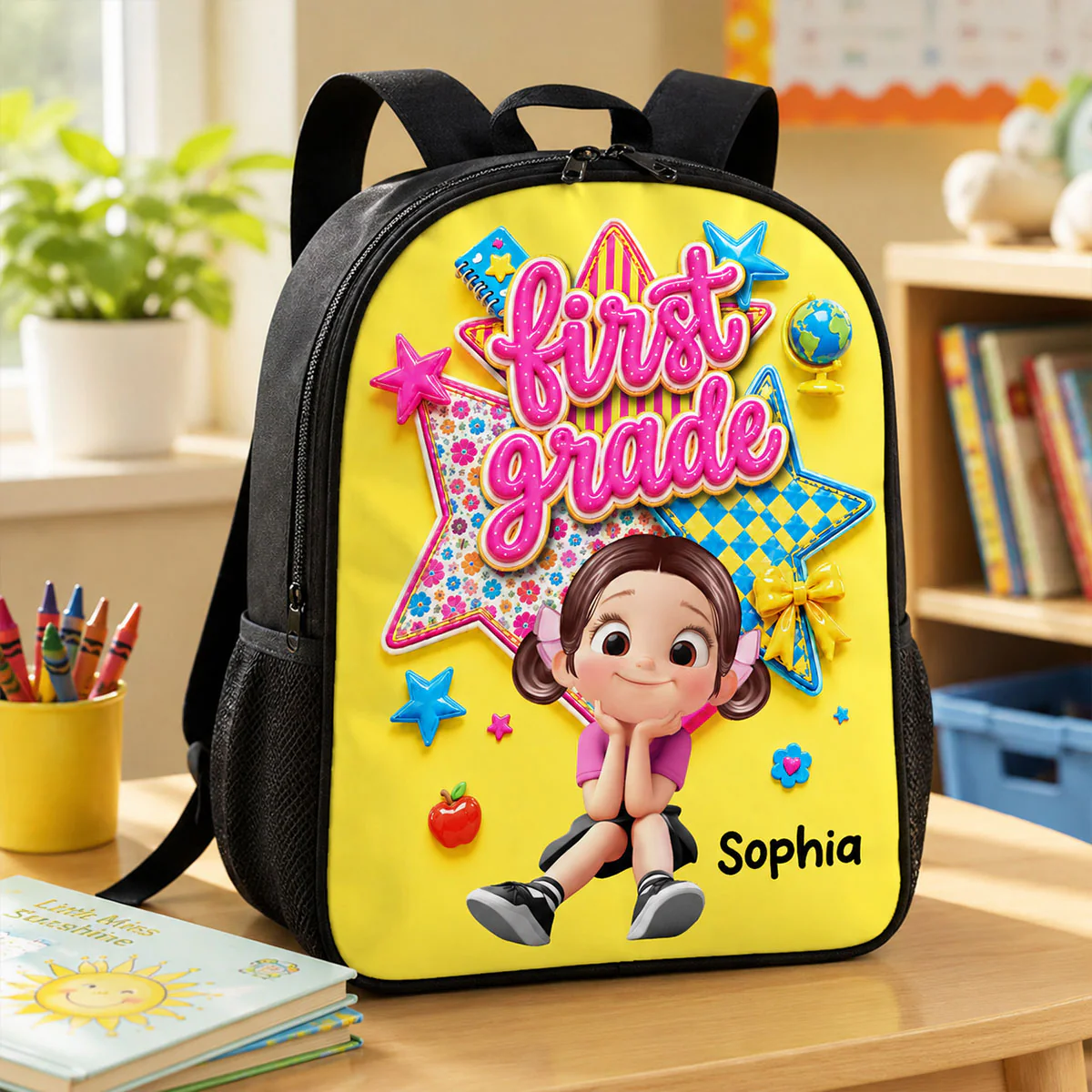 Cute Little Girl Custom Grade - Personalized Backpack - Back To School Gift For Kids, Daughters, Granddaughters, Kid Girl - Image 6