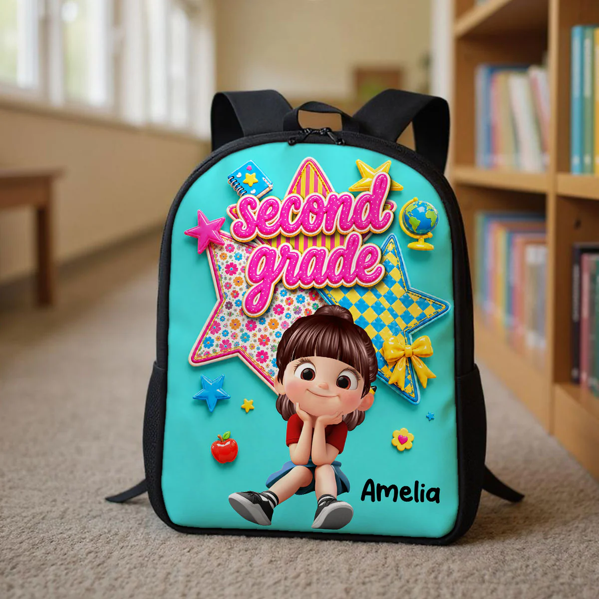 Cute Little Girl Custom Grade - Personalized Backpack - Back To School Gift For Kids, Daughters, Granddaughters, Kid Girl - Image 7