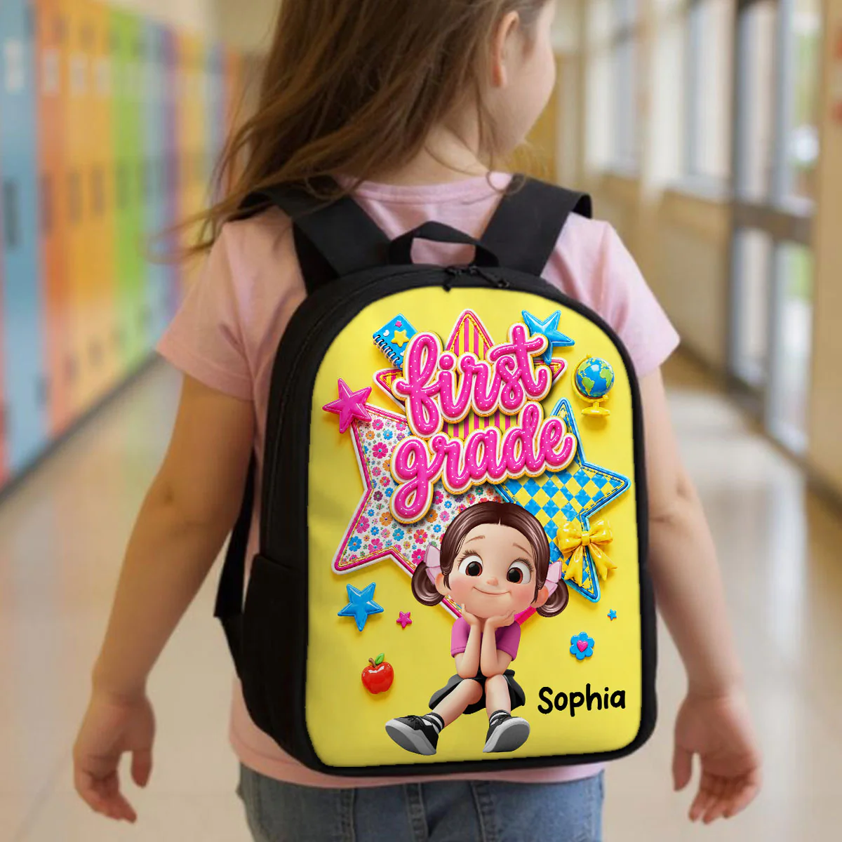 Cute Little Girl Custom Grade - Personalized Backpack - Back To School Gift For Kids, Daughters, Granddaughters, Kid Girl - Image 8