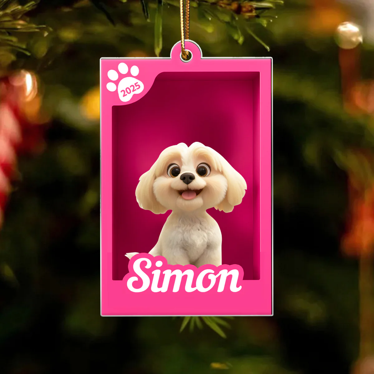 Cute Pet In Toy Box - Personalized Acrylic Ornament - Christmas Gift For Dog Cat Lovers - Image 3