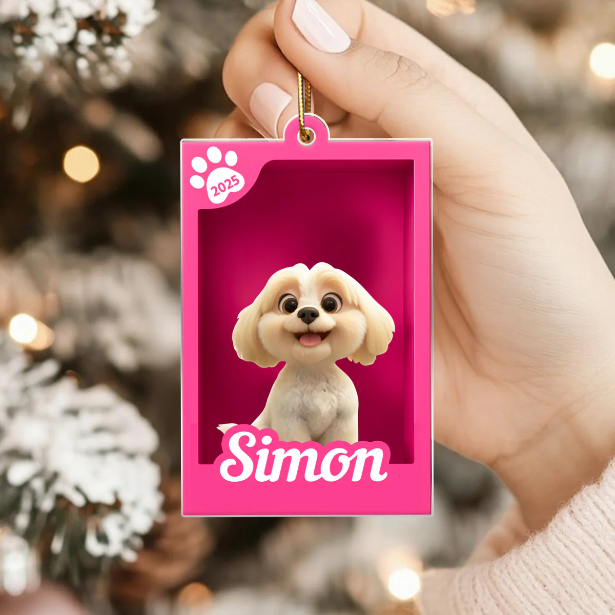Cute Pet In Toy Box - Personalized Acrylic Ornament - Christmas Gift For Dog Cat Lovers - Image 9