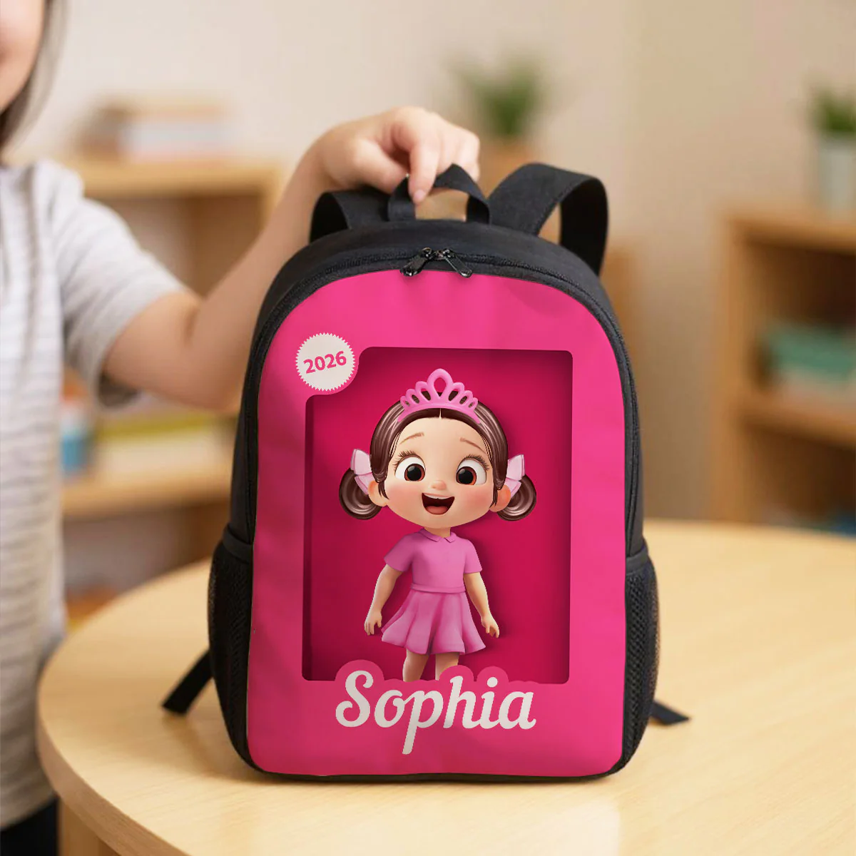 Cute Pink Girl - Personalized Backpack - Back To School Gift For Kids, Daughters, Granddaughters - Image 8
