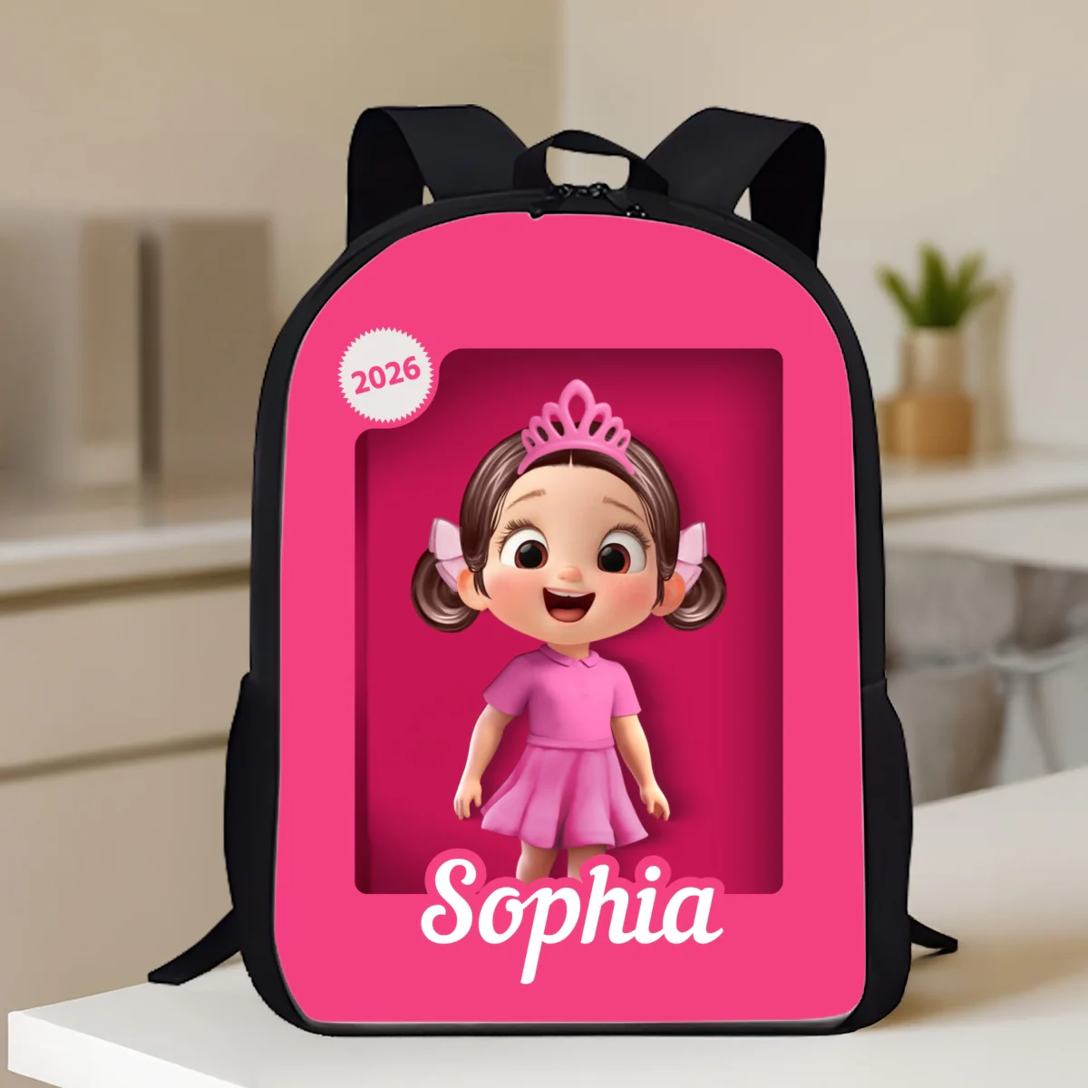 Cute Pink Girl - Personalized Backpack - Back To School Gift For Kids, Daughters, Granddaughters - Image 9