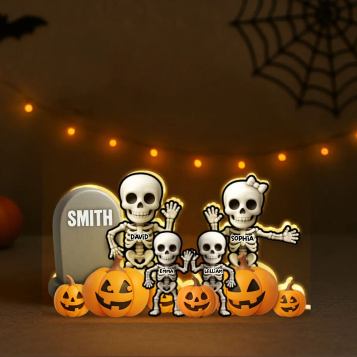 Cute Skeleton Halloween Standing 3D Effect Personalized Light Box - Image 10