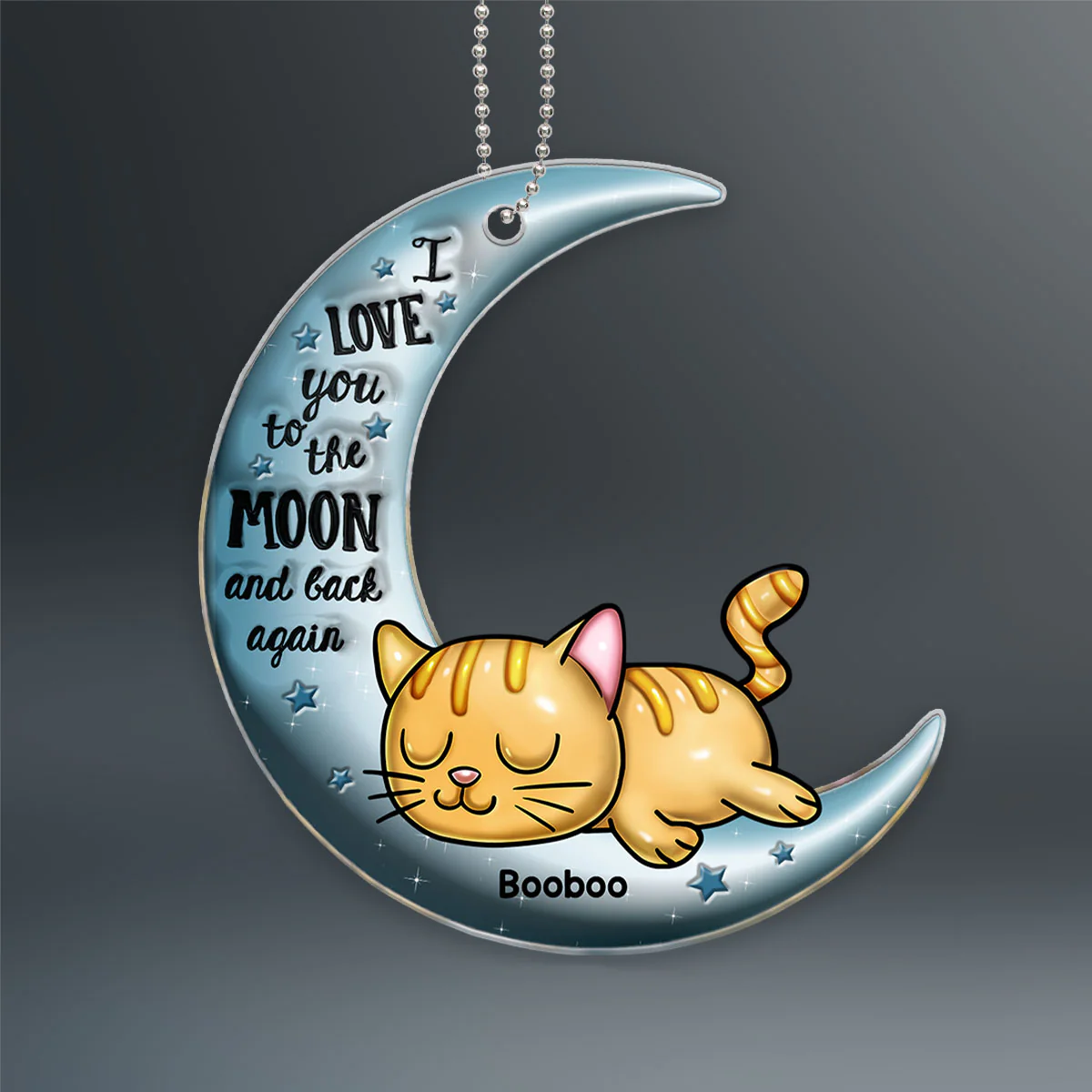 Cute Sleeping Cat Personalized Car Ornament, Gift For Cat Lovers - Image 4