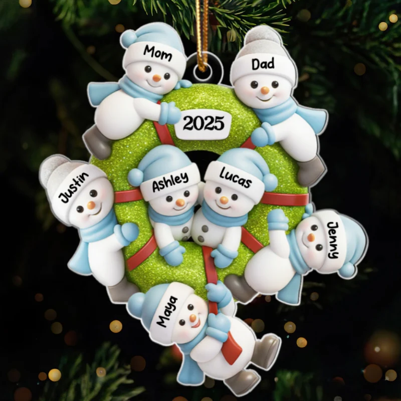 Cute Snowman Family - Personalized Acrylic Ornament - Christmas Gift for Family - Image 10