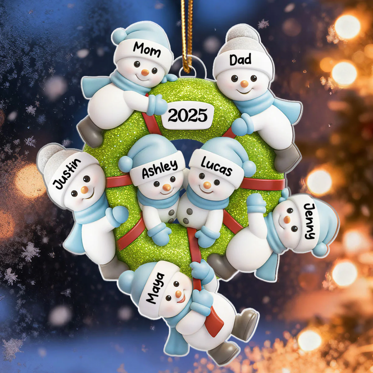 Cute Snowman Family - Personalized Acrylic Ornament - Christmas Gift for Family - Image 7