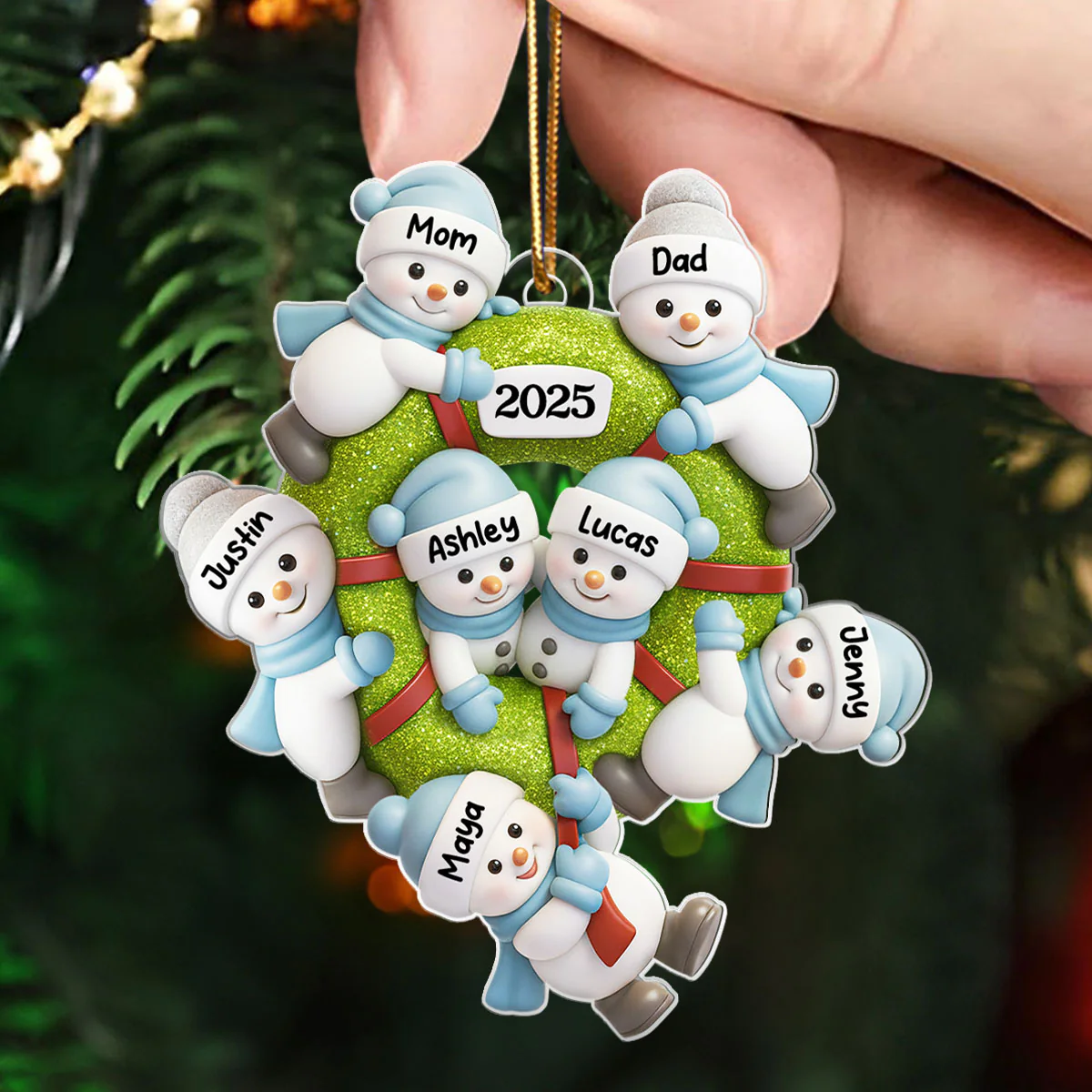 Cute Snowman Family - Personalized Acrylic Ornament - Christmas Gift for Family - Image 8