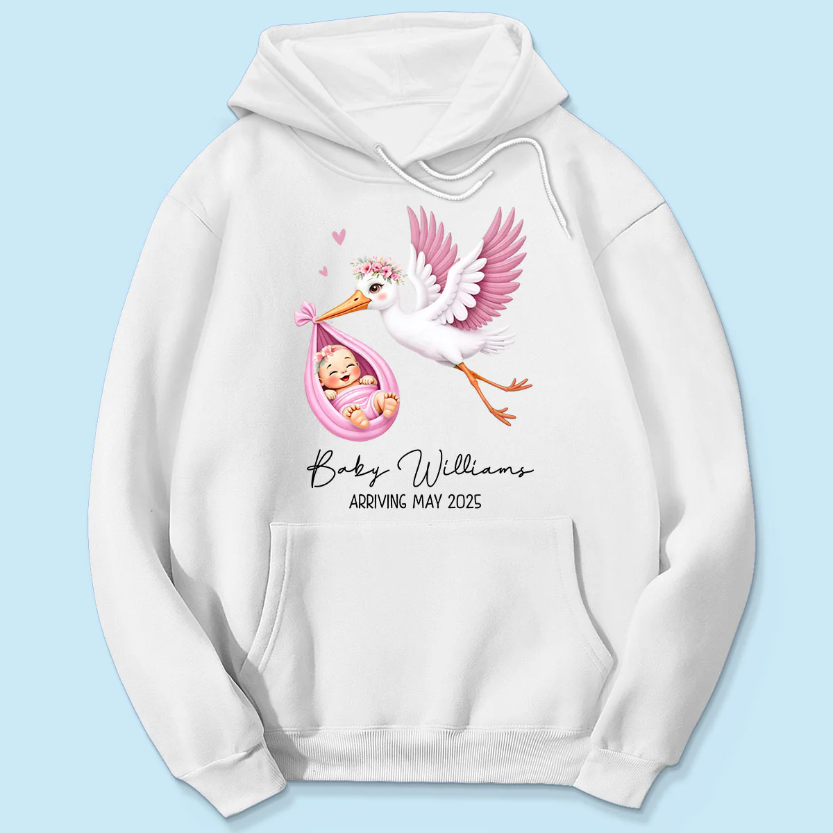 Cute Stork New Baby Personalized Shirt for New Mom, Pregnancy Announcement Gift for Her, Pregnancy Reveal Shirt - Image 10