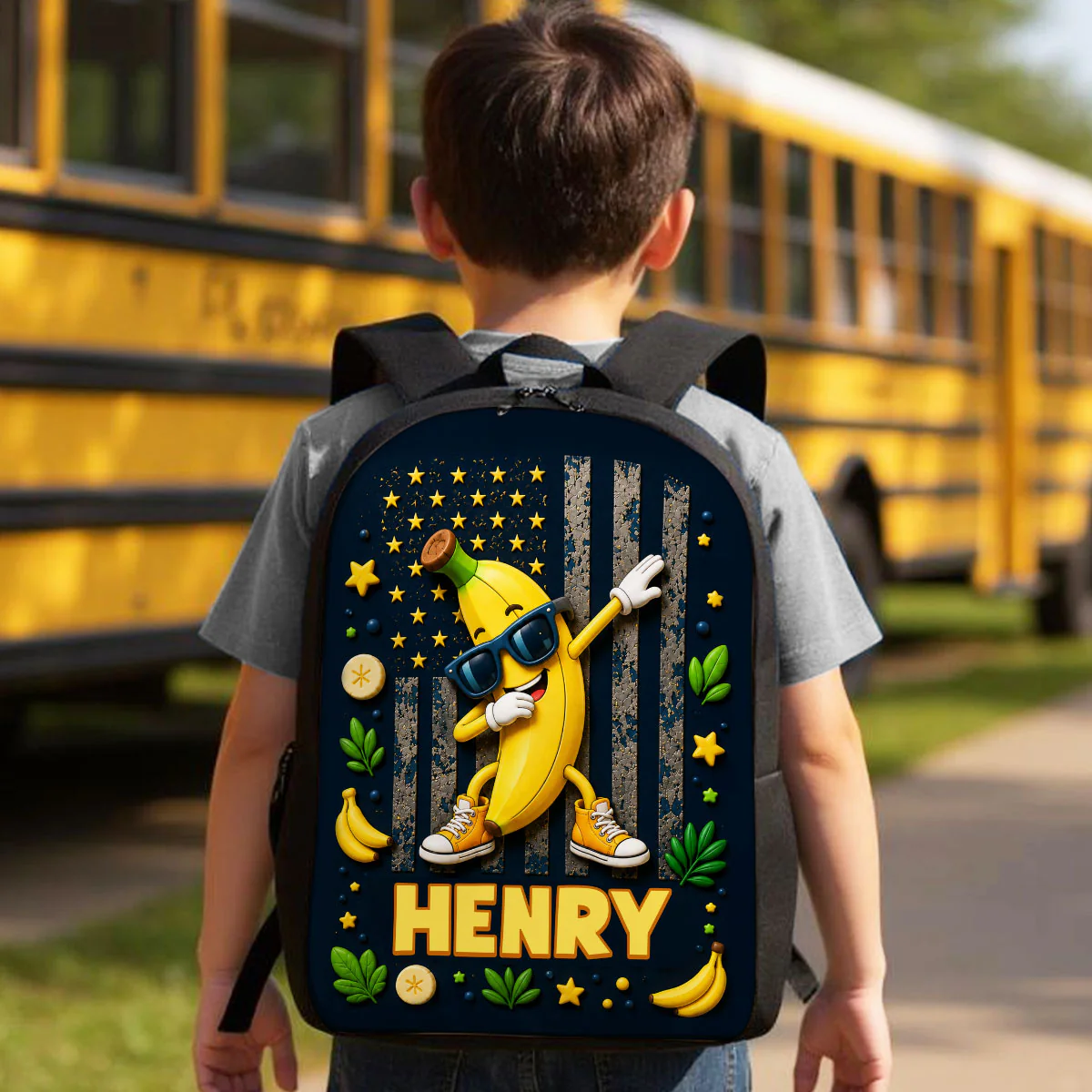 Cute Strawberry Banana - Personalized Backpack - Back To School Gift For Kids, Daughters, Sons, Grandkids - Image 7