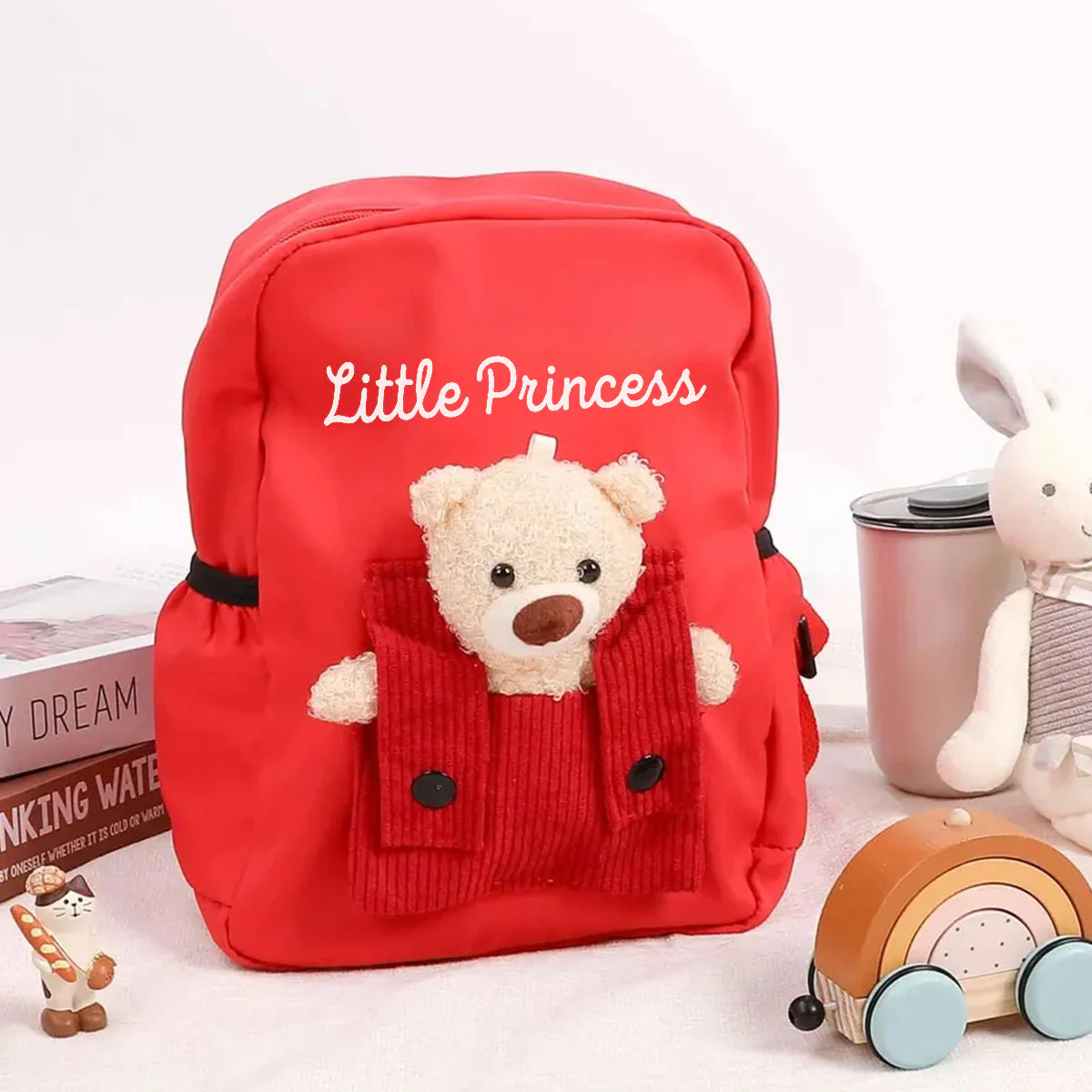 Cute Teddy Bear Nursery Backpack School Bag with Printed Kid’s Name, Back to School Gift for Kids - Image 2
